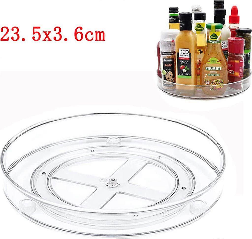 23.5cm Kitchen Turntable Organizer, 360掳 Rotating Spice Rack, Round Storage Tray