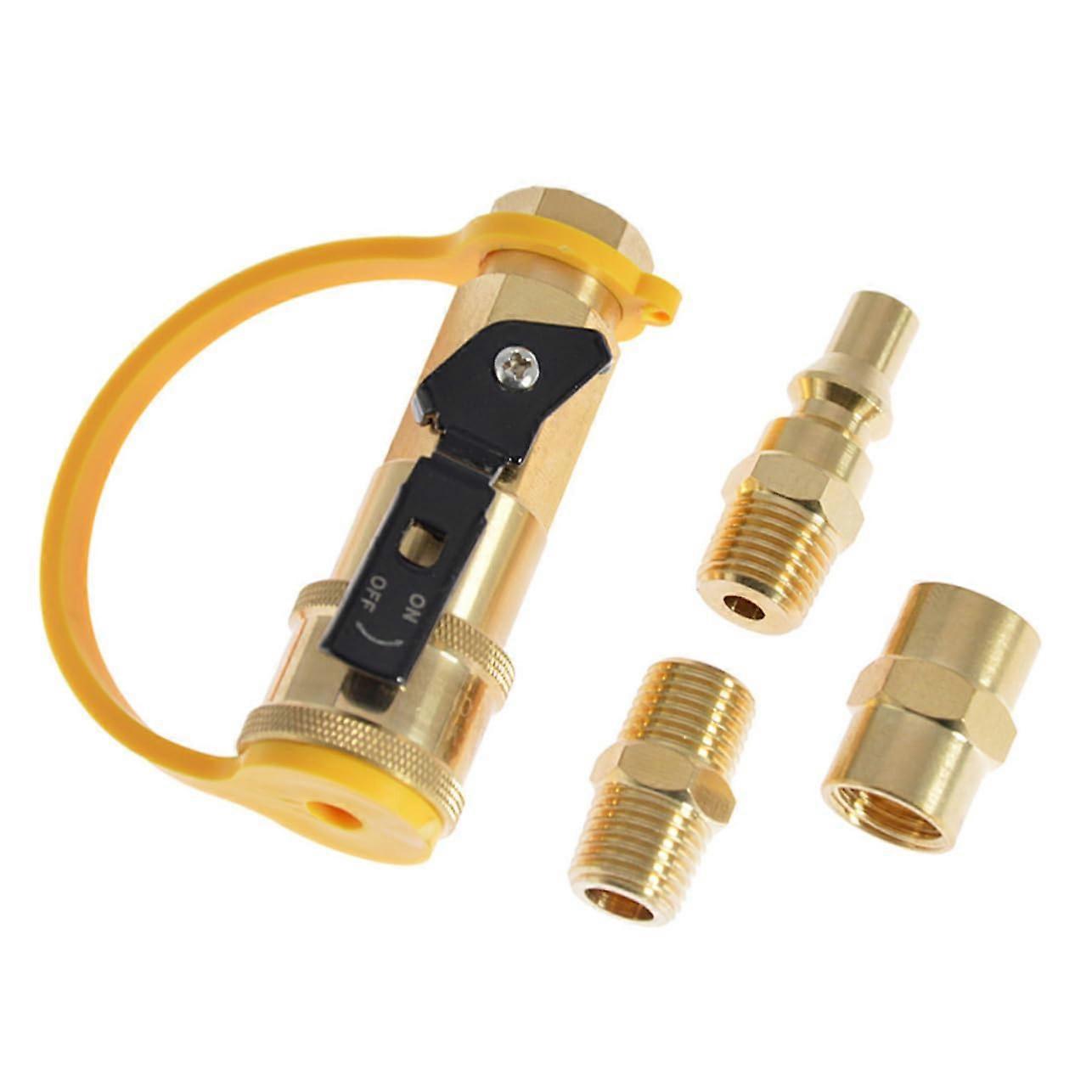 1Satz Propanadapter Kit for RV Quick Connect Hoses with Shutoff Valve, Heavy-Duty for Grilling and Outdoor Use