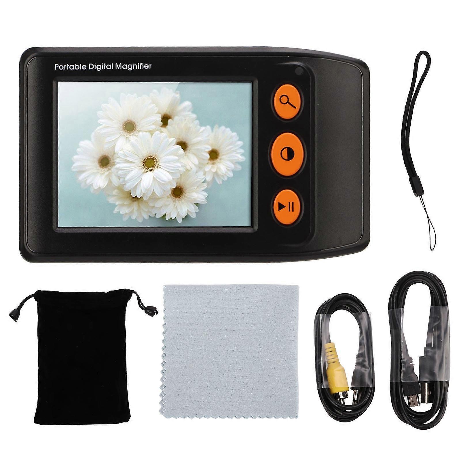 Electronic Video Magnifier with 3.5 inch LCD Screen, 2x to 25x Zoom, Handheld Magnifying Glass, Reading Aid for Visually Impaired People
