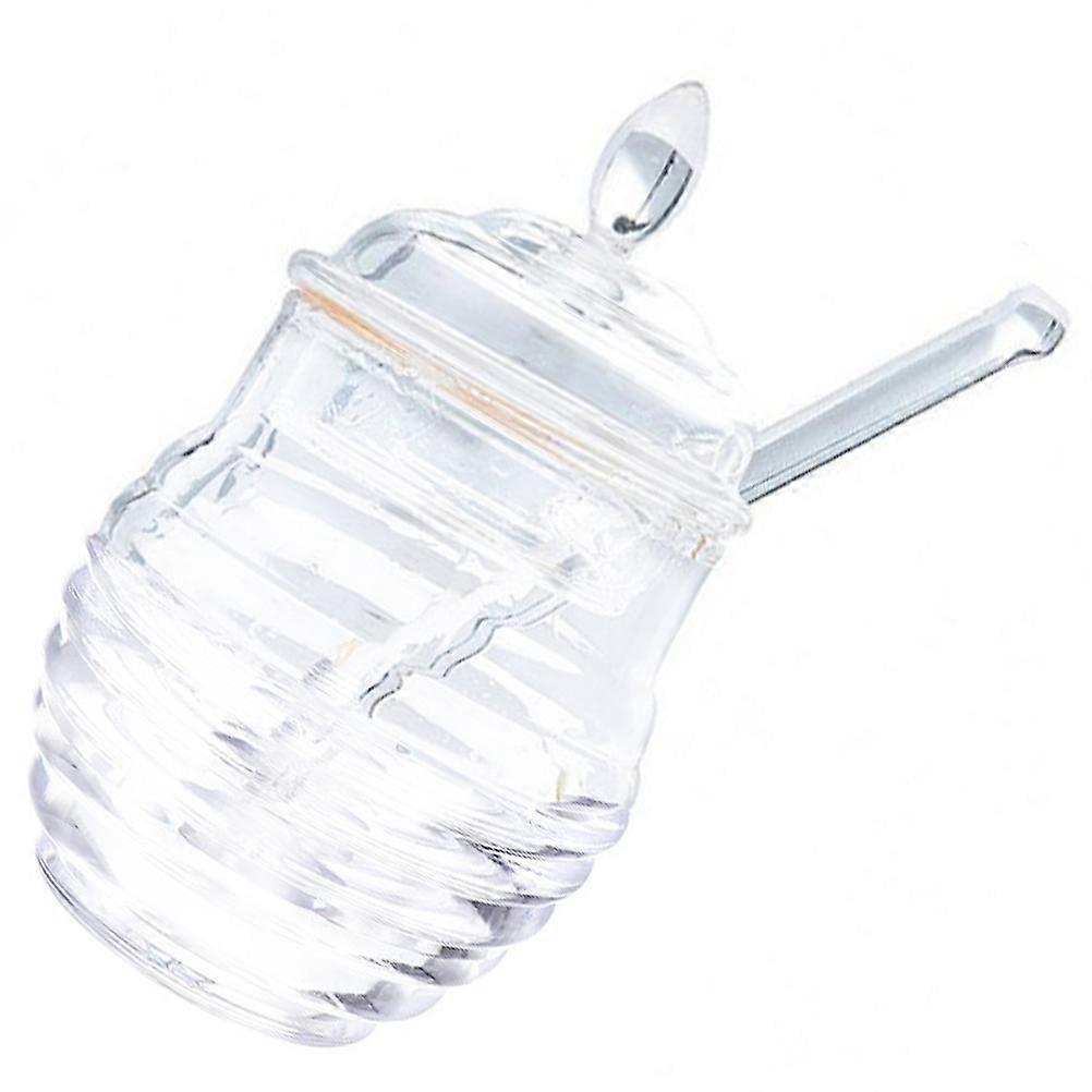 Transparent Honey Jars With Dipper Glass For present Idea Edible Grade Material 1Pcs