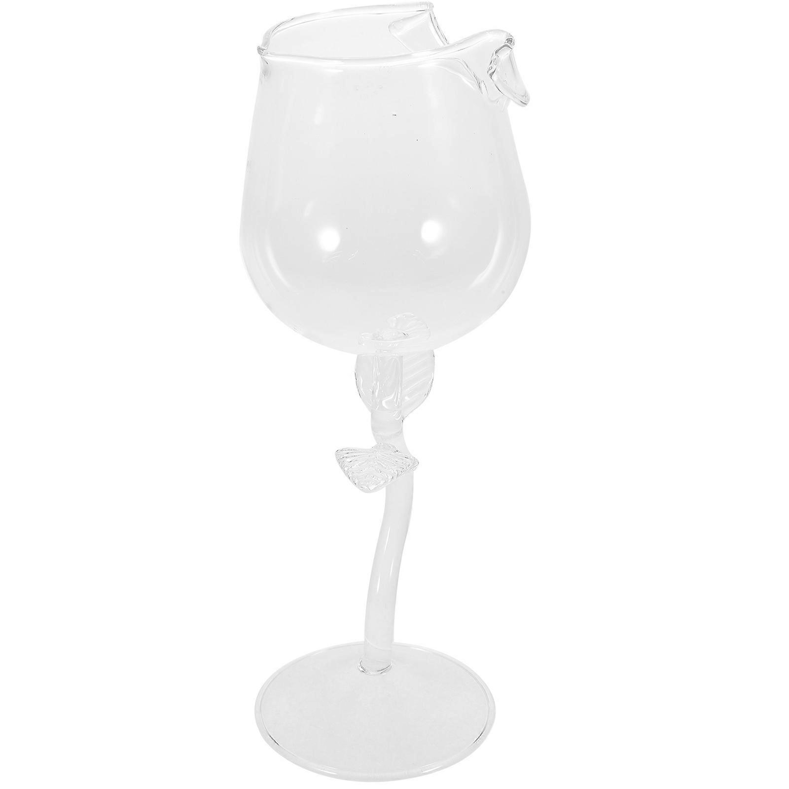 Red Drinking Glass Stemmed Cups Heat-Resistant For Parties 280ml 1Pack