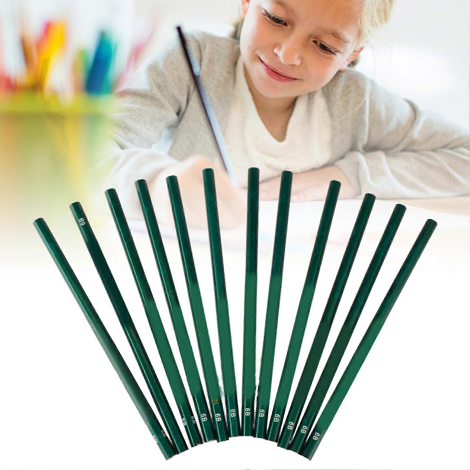 6B Drawing Pencils Drop Resistant Professional Portable Graphite Pencil Set for Sketching Shading Graphics 