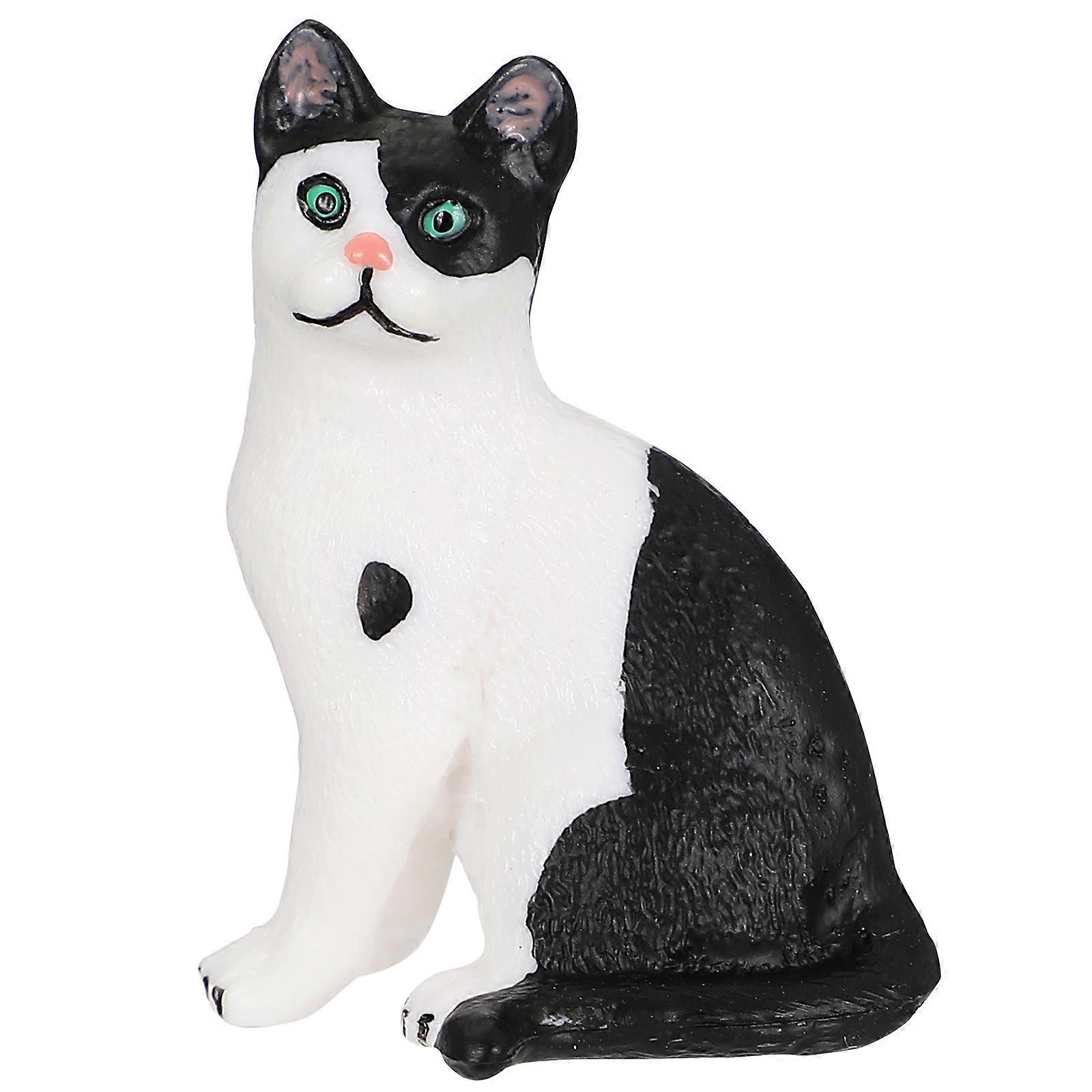 Realistic Plastic Kitten Figurine for Decoration Black Color and Practical 1 Pc