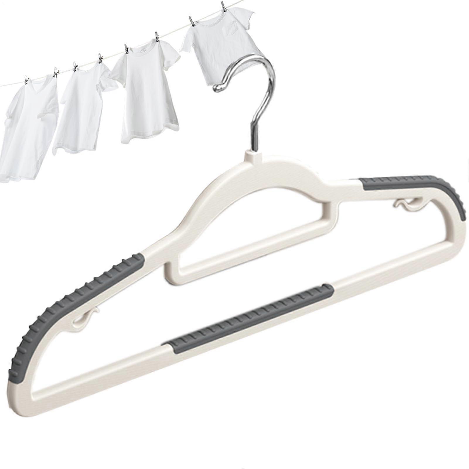 NonSlip Clothes Hangers with Rotatable Hooks, Storage Organizer, Gray