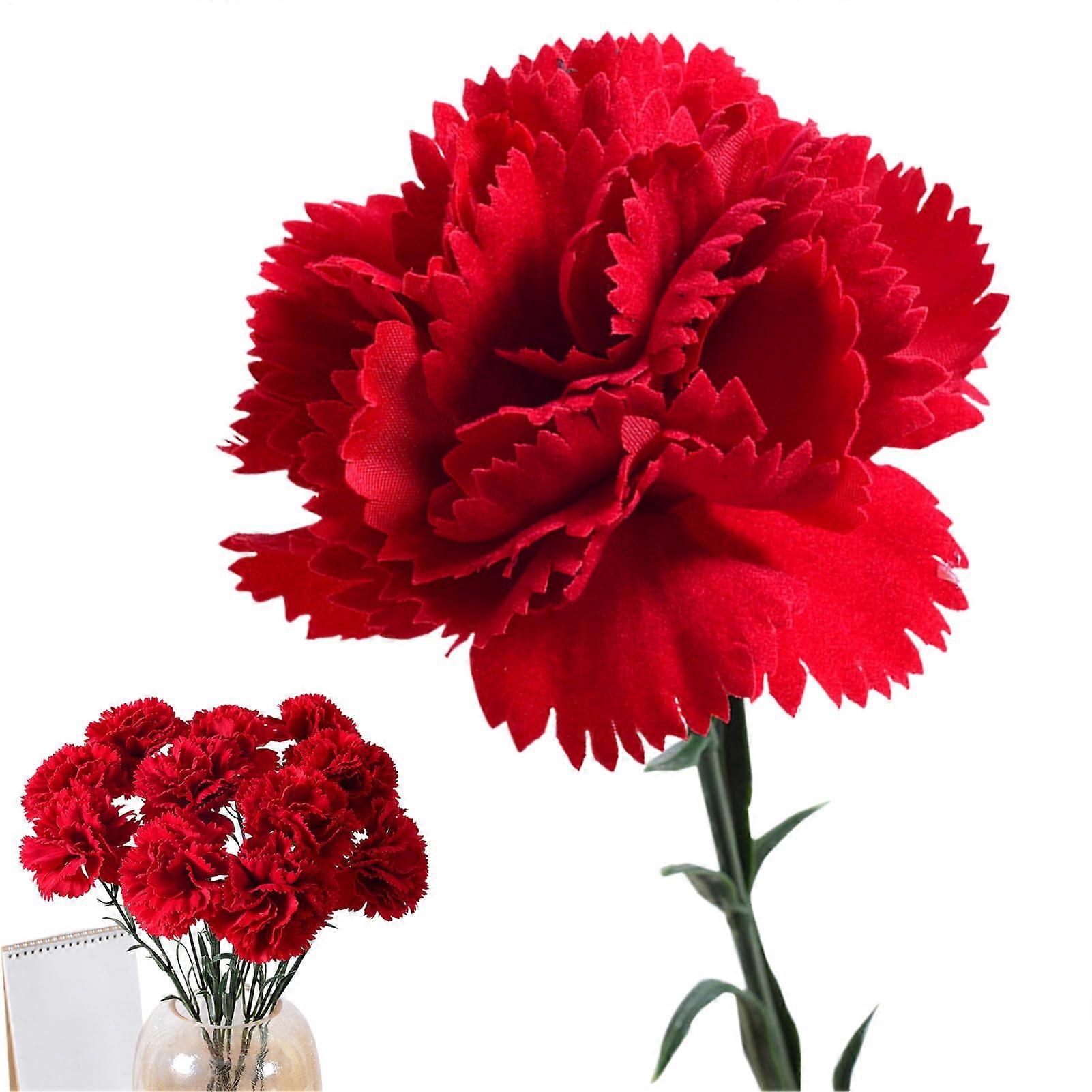 Artificial Carnations, Realistic Faux Flower Heads, Elegant Home Decor for Mother's Day, Vibrant Colors, Non-Allergenic Material