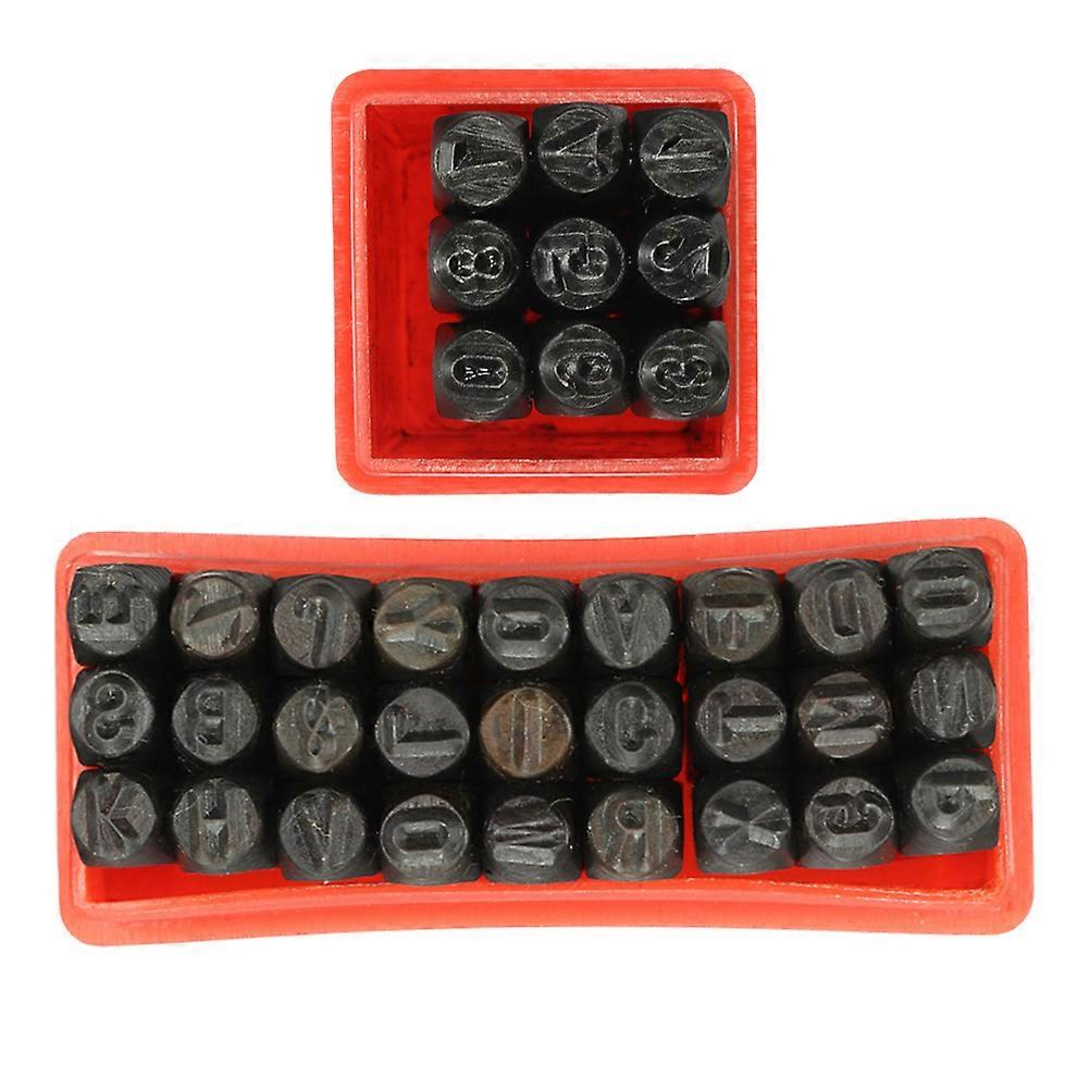 Stamp Punch Set Wood Leather Steel Tool Professional Design Alphabet Numbers 3mm 36Pcs