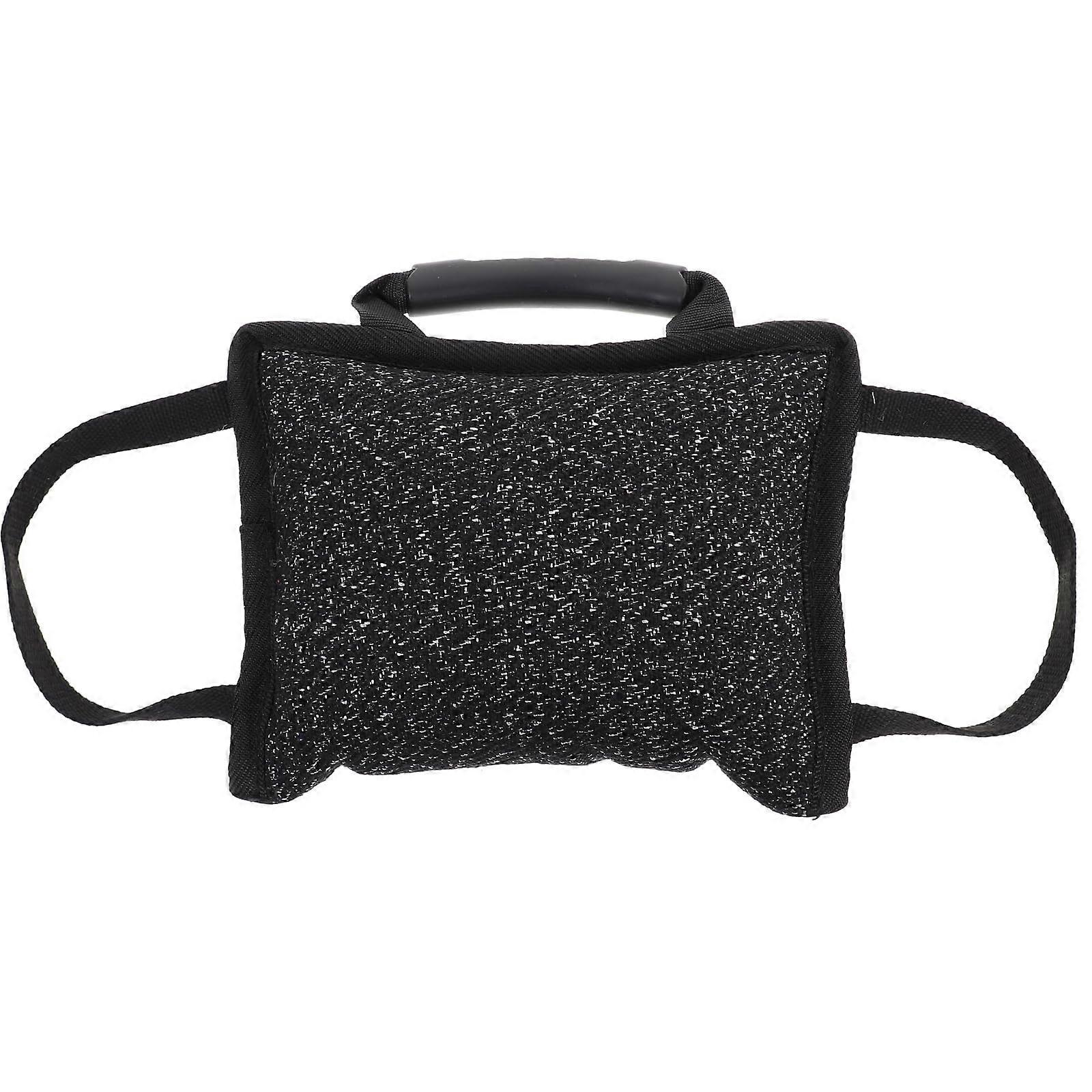 Durable Jute Dog Bite Cushion with Handles – Interactive Training Toy for Puppies and Dogs, for Tug of War'