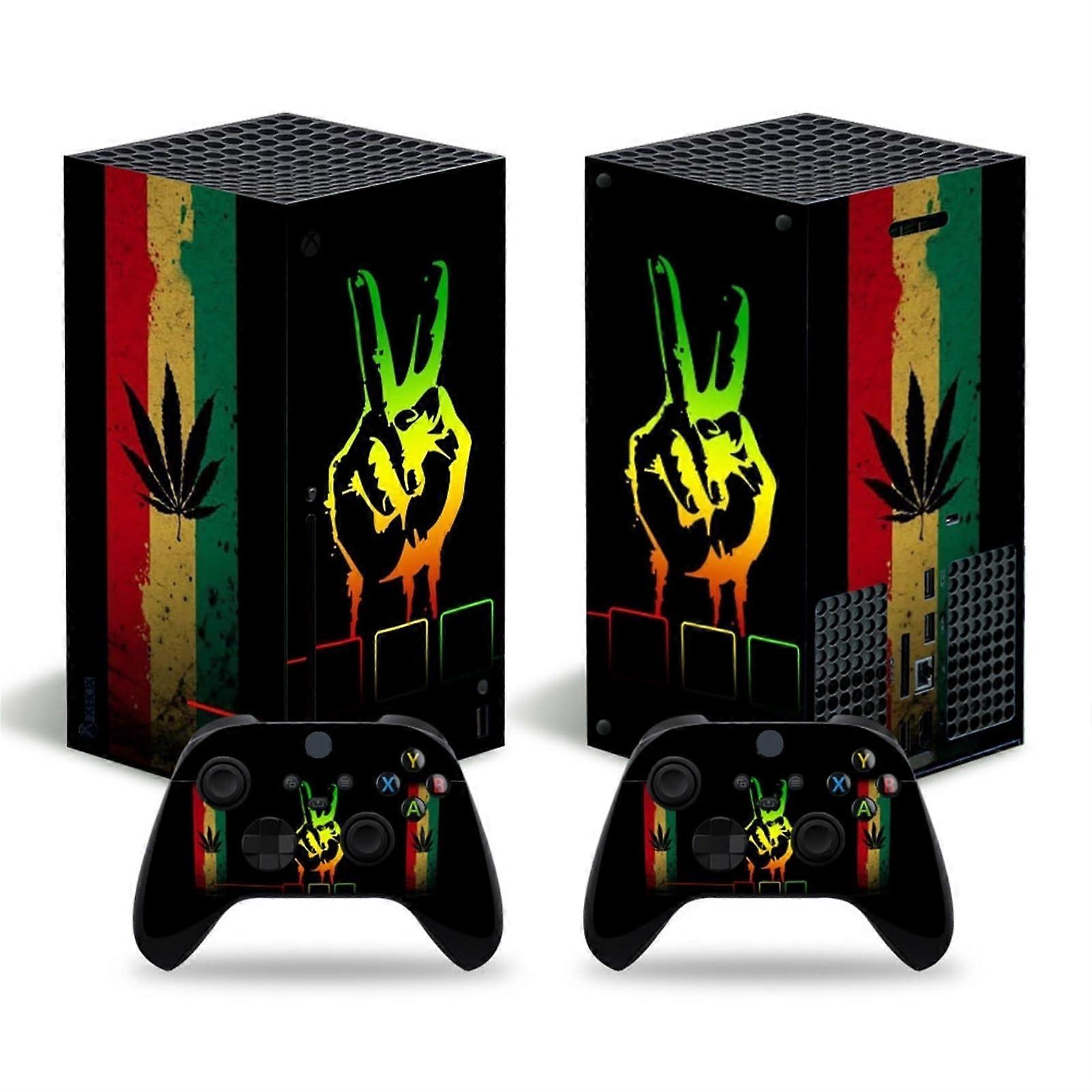 Protective Vinyl Skin Sticker Cover for Xbox Series X Console with Two Free Wireless Controller Stickers, Color 3 Decal