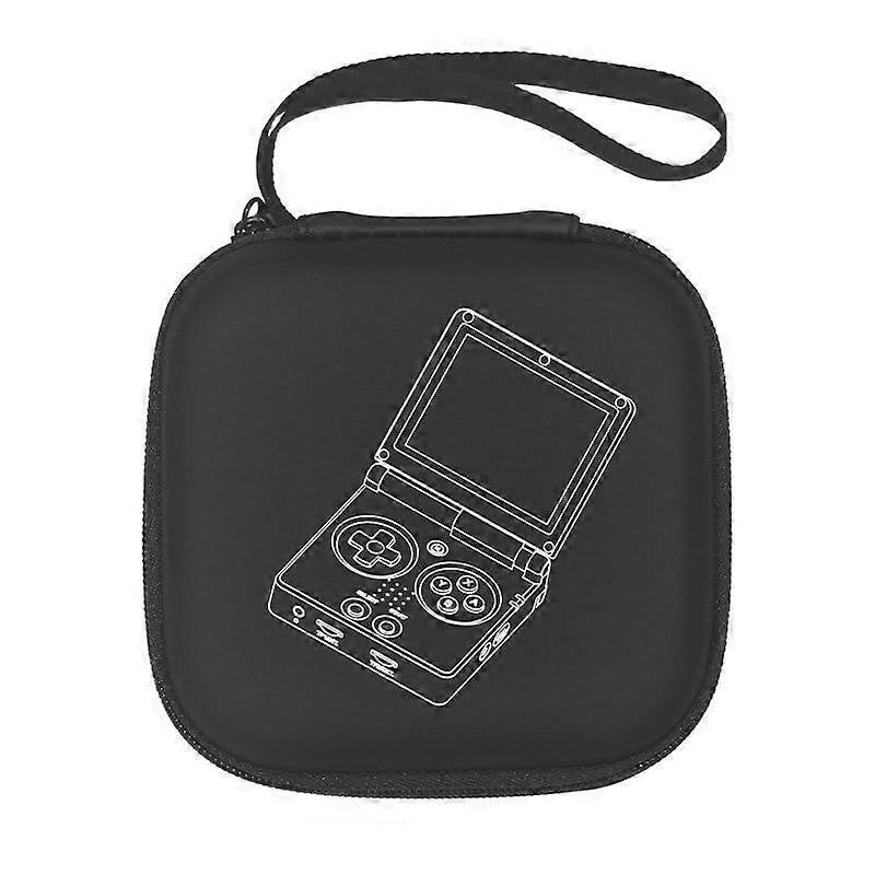 Travel Case for ANBERNIC RG35XXSP, Portable Black Carry Bag for Game Consoles, Organizer with Storage Holder and Pocket