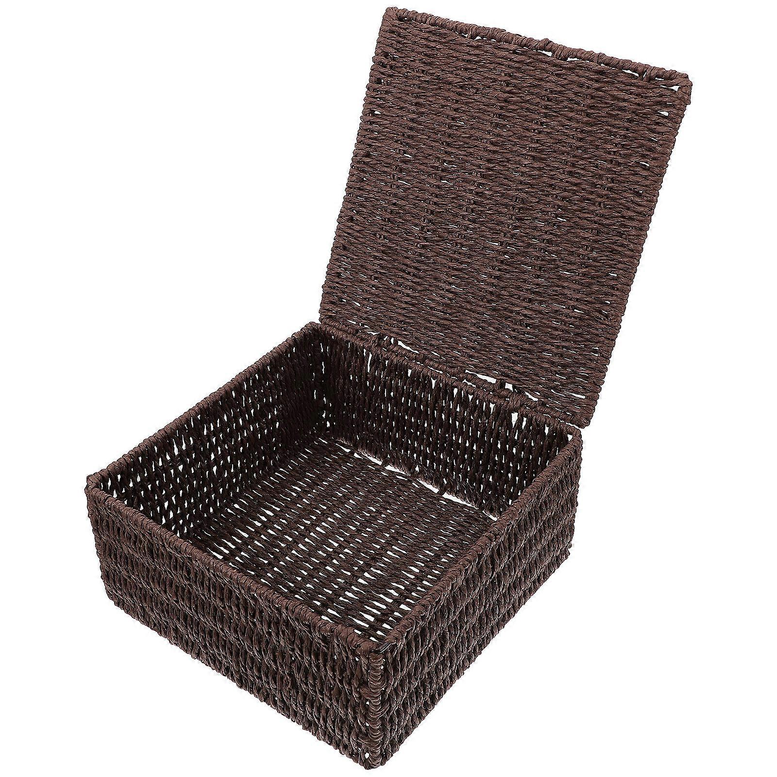 Dustproof Clamshell Storage Basket Iron Wire Frame Home Decor 23X23X12CM 1Pcs