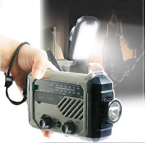 Emergency Solar Hand Crank Radio, Portable Wind Up Radio, USB Input/flashlight Charging/mobile Phone Charging, Press Switch, Alarm SZRH A-D