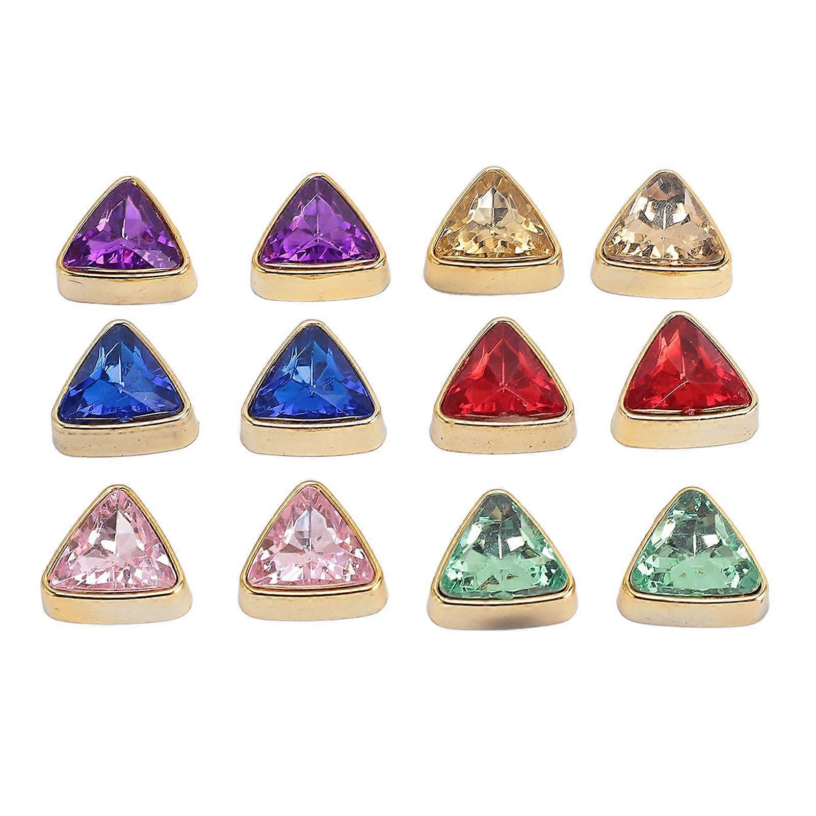 2025 Latest Model  12 Pieces Triangular Rhinestones ABS Plastic Colorful