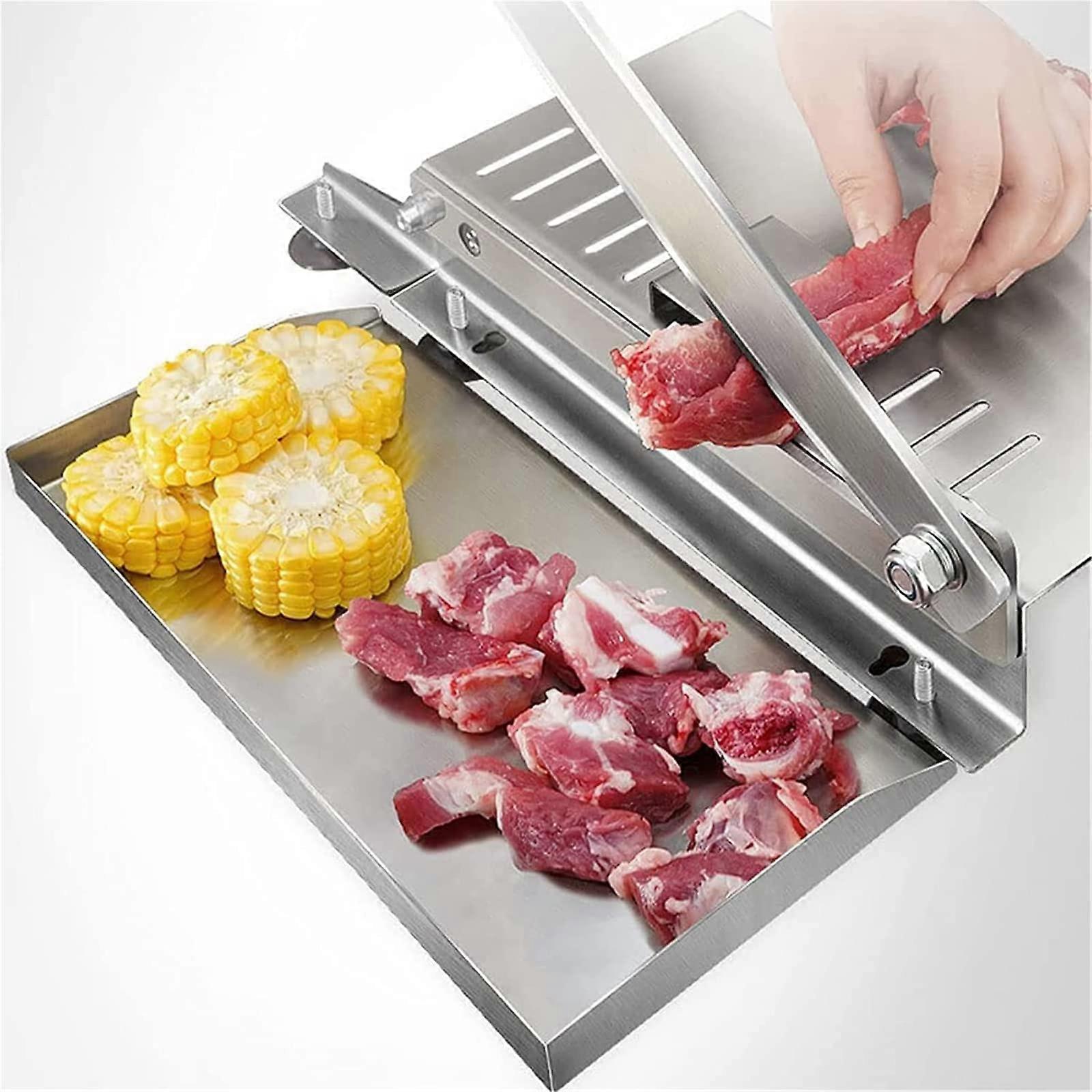 Manual Bone Meat Slicer Stainless Steel Household Frozen Meat Cutter for Small Meat Bones Dried Meat and Bacon