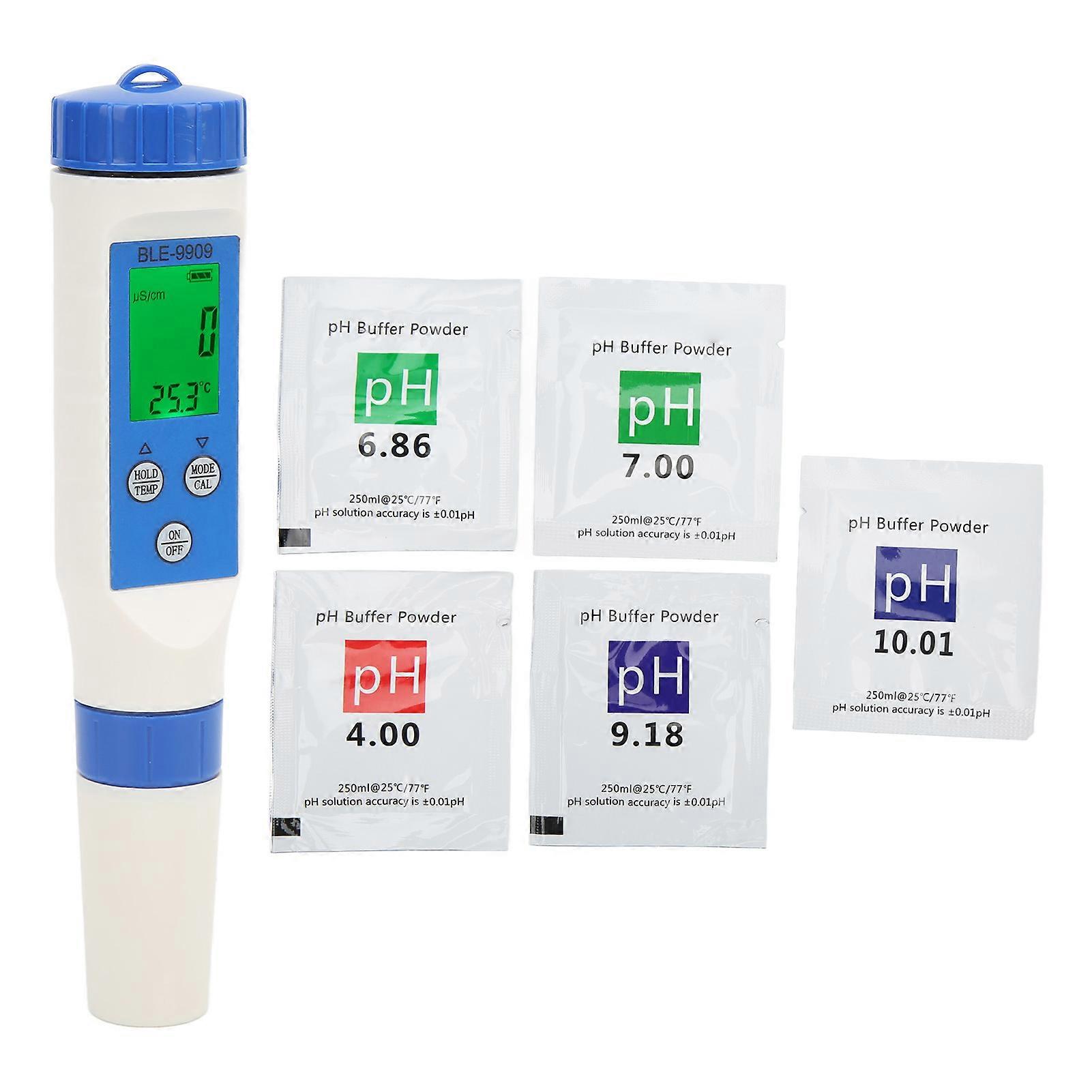 Water Quality Tester Bluetooth Pen Type PH TDS EC Salinity Temperature 5 in 1 Meter Monitor