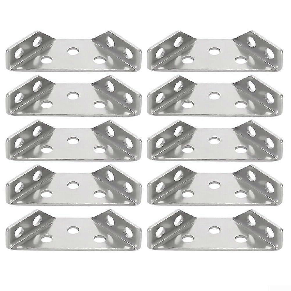 Stainless Steel Corner Brackets for Furniture Assembly, 10-Pack, Durable and Easy to Install, Ideal for DIY Projects