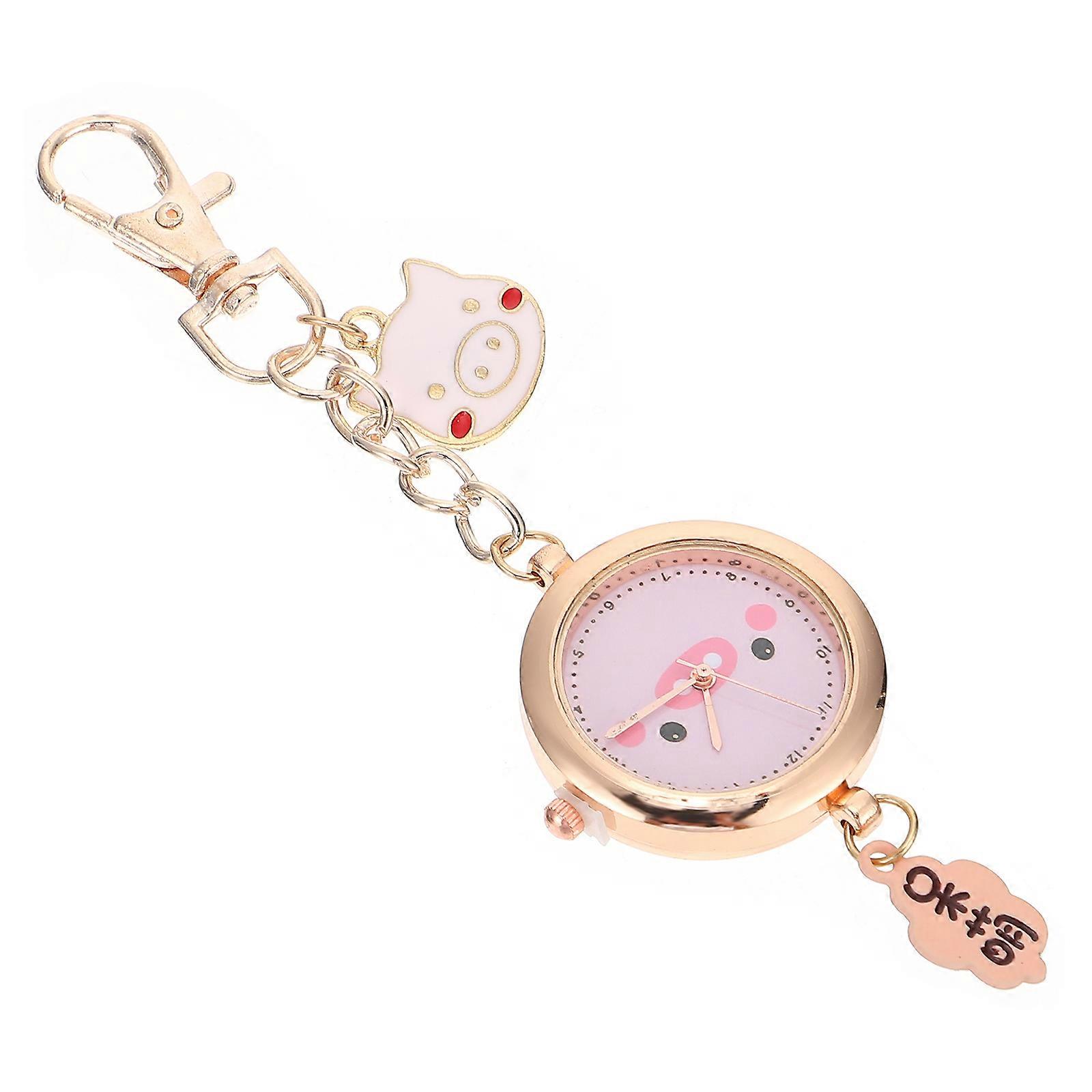 Cute Cartoon Nurse Pocket Watch with Pendant Design, Reliable Exam Companion for Students, Intimate Buckle for Easy Attachment, Includes Backup