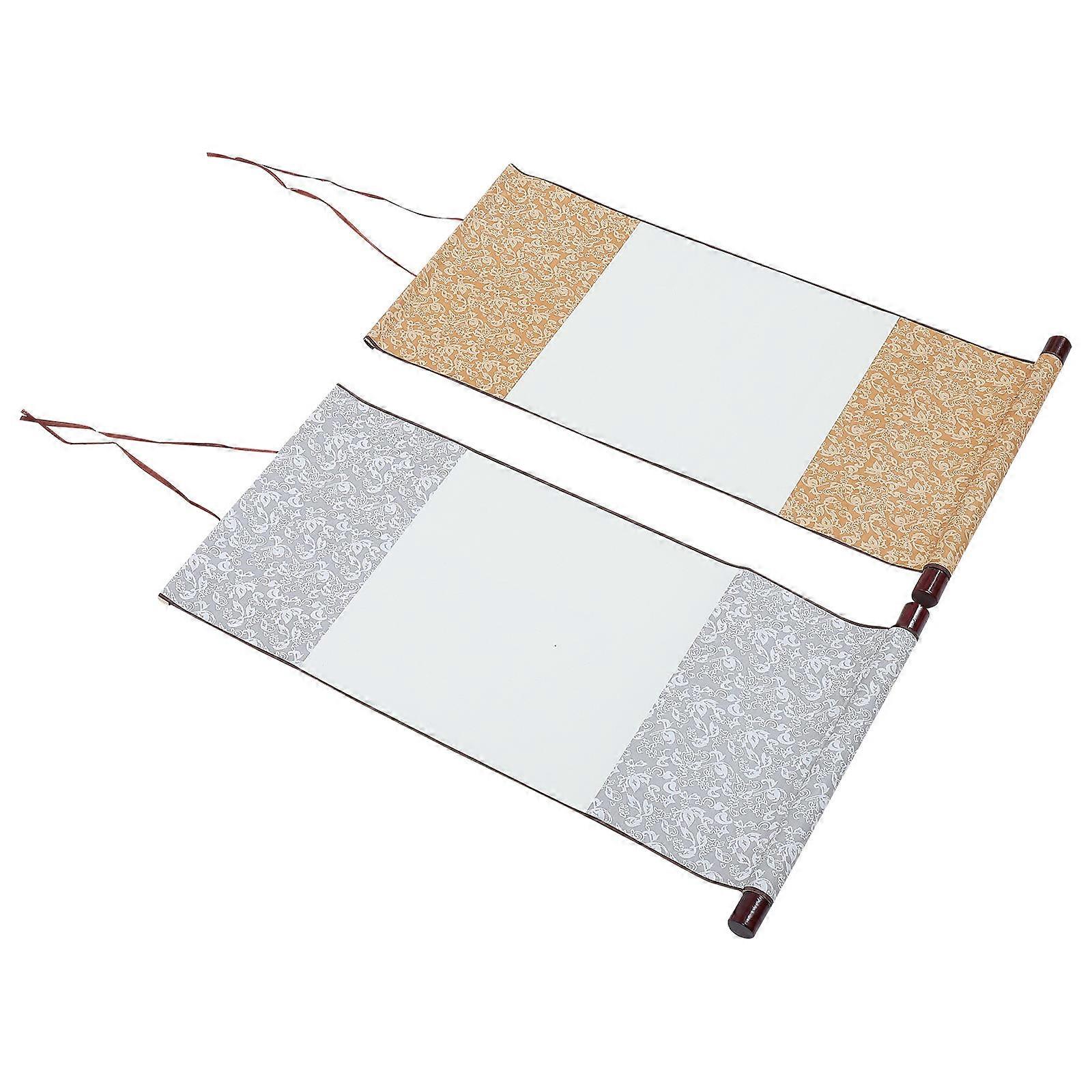 Blank Paper Calligraphy Blank Scroll Kids Ink Absorption Display Calligraphy Work 2Pcs