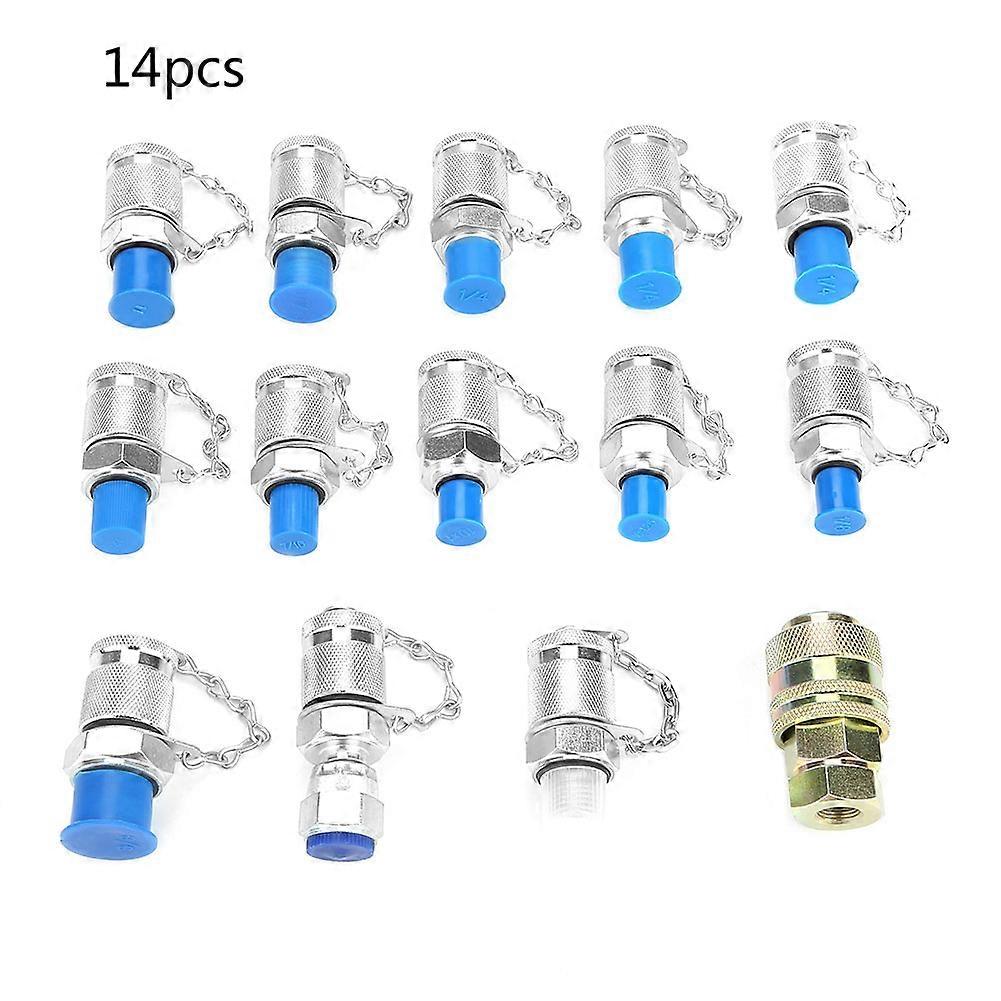 14pcs Hydraulic Pressure Test Point Testing Coupling Adapter Set for Hydraulic System
