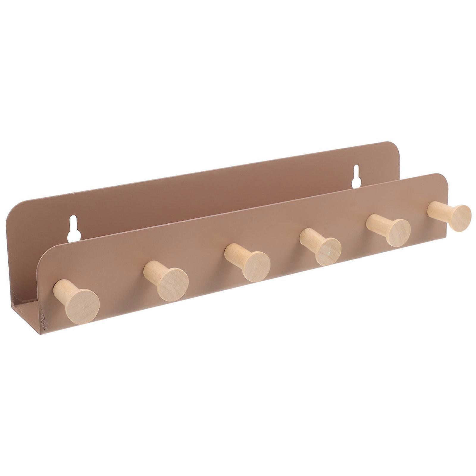 Pink Wall Mounted Iron Storage Rack with Hooks for Bathroom Decor and Organization 1Pc