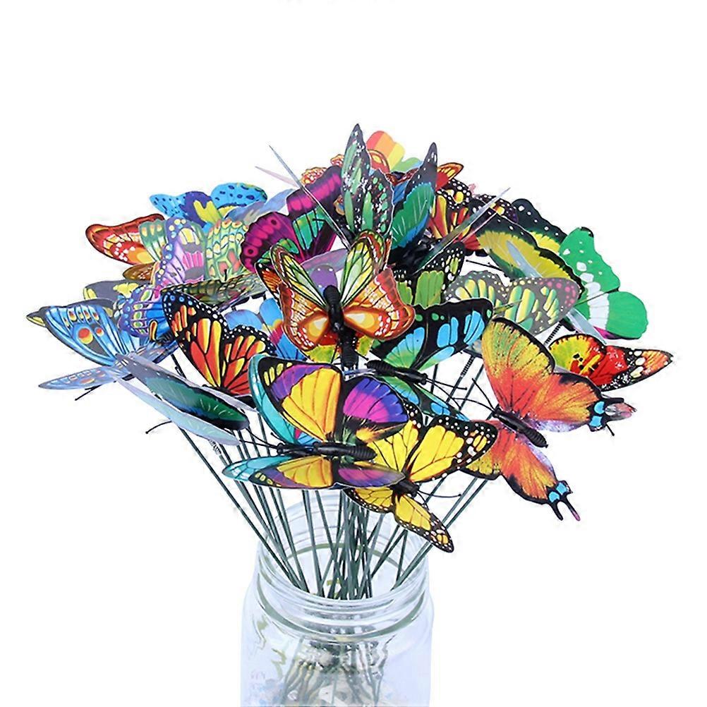 Artificial Foliage Plants Stakes Waterproof PVC Material 7cm For Indoor Pot Plants 24Pcs