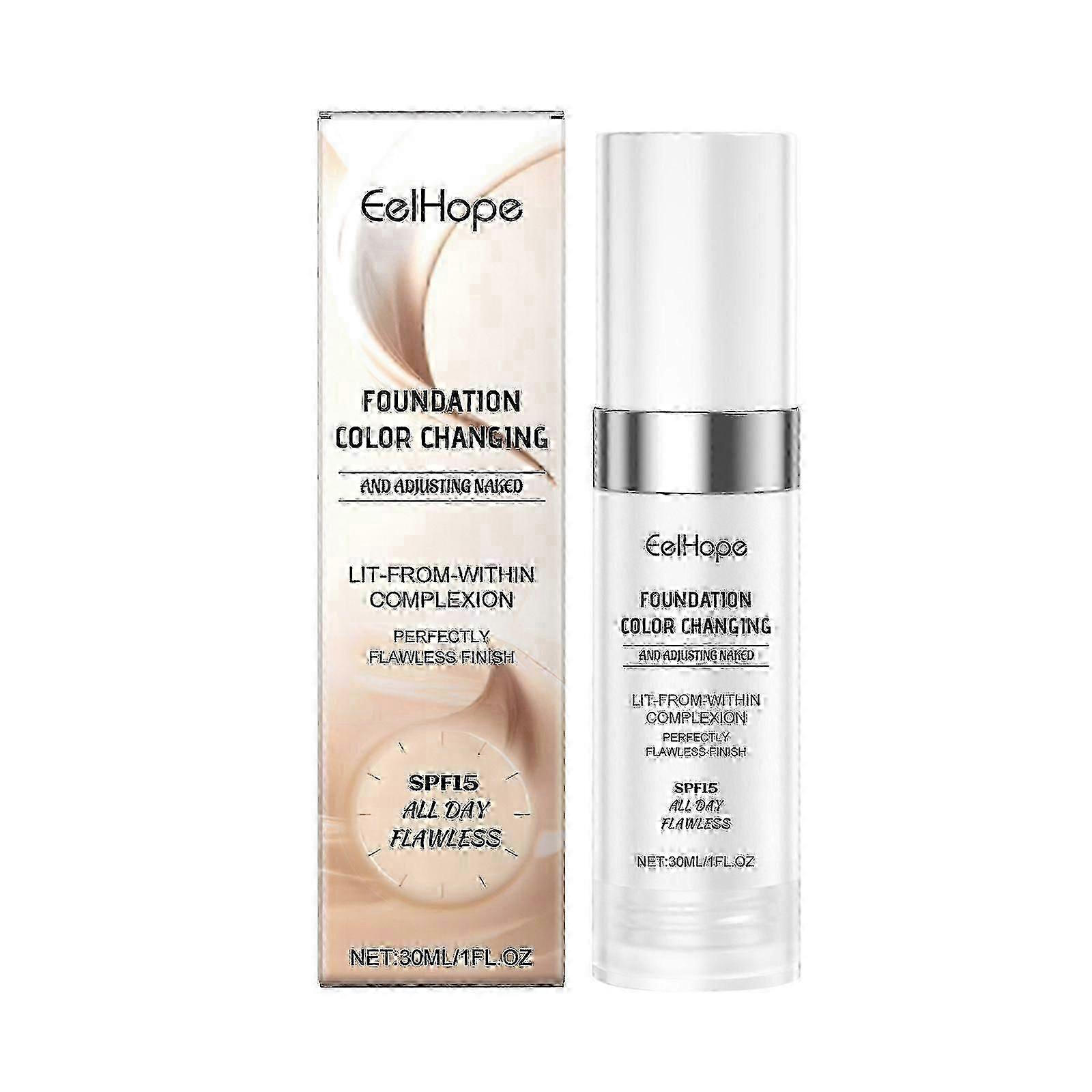Eelhope Temperature Change Concealing Foundation Natural Moisturizing Facial Refreshing Light Moisturizing Foundation