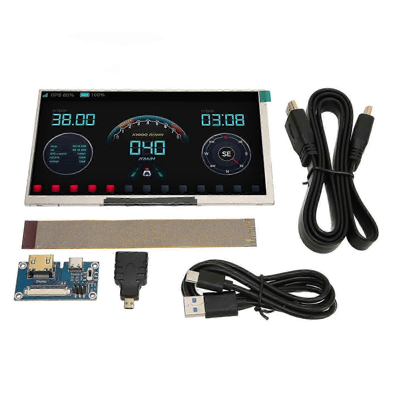 7 Inch IPS Screen HD 170 Degree Viewing Angle Backlight Thin Integrated Display for Raspberry Pi for Windows PC--