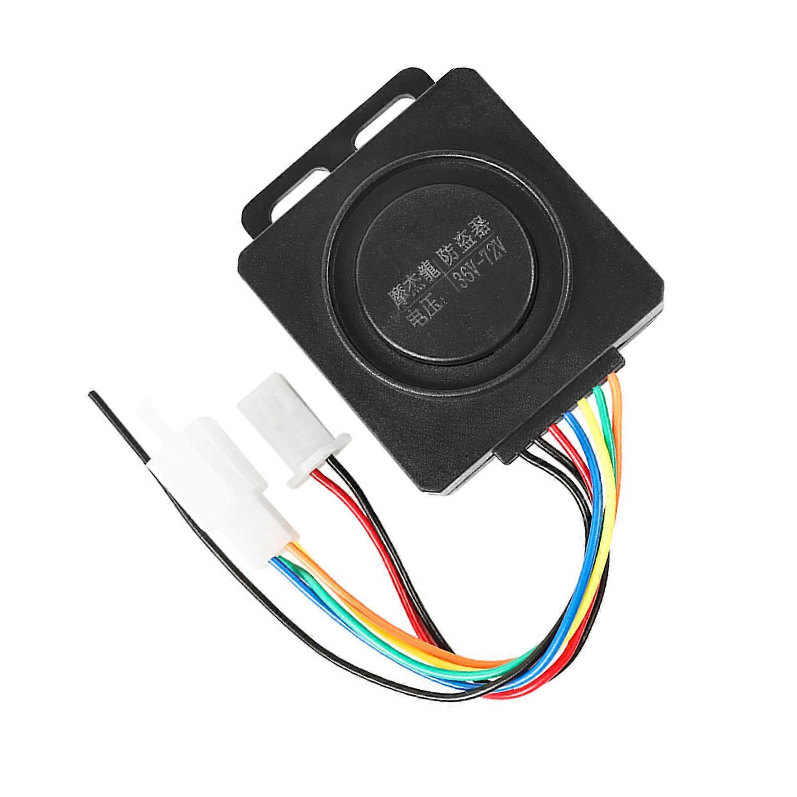 Double Remote Control Anti Theft Alarm System 1 Touch Start Waterproof Security Device Upgrades for Electric Tricycles Multicolor