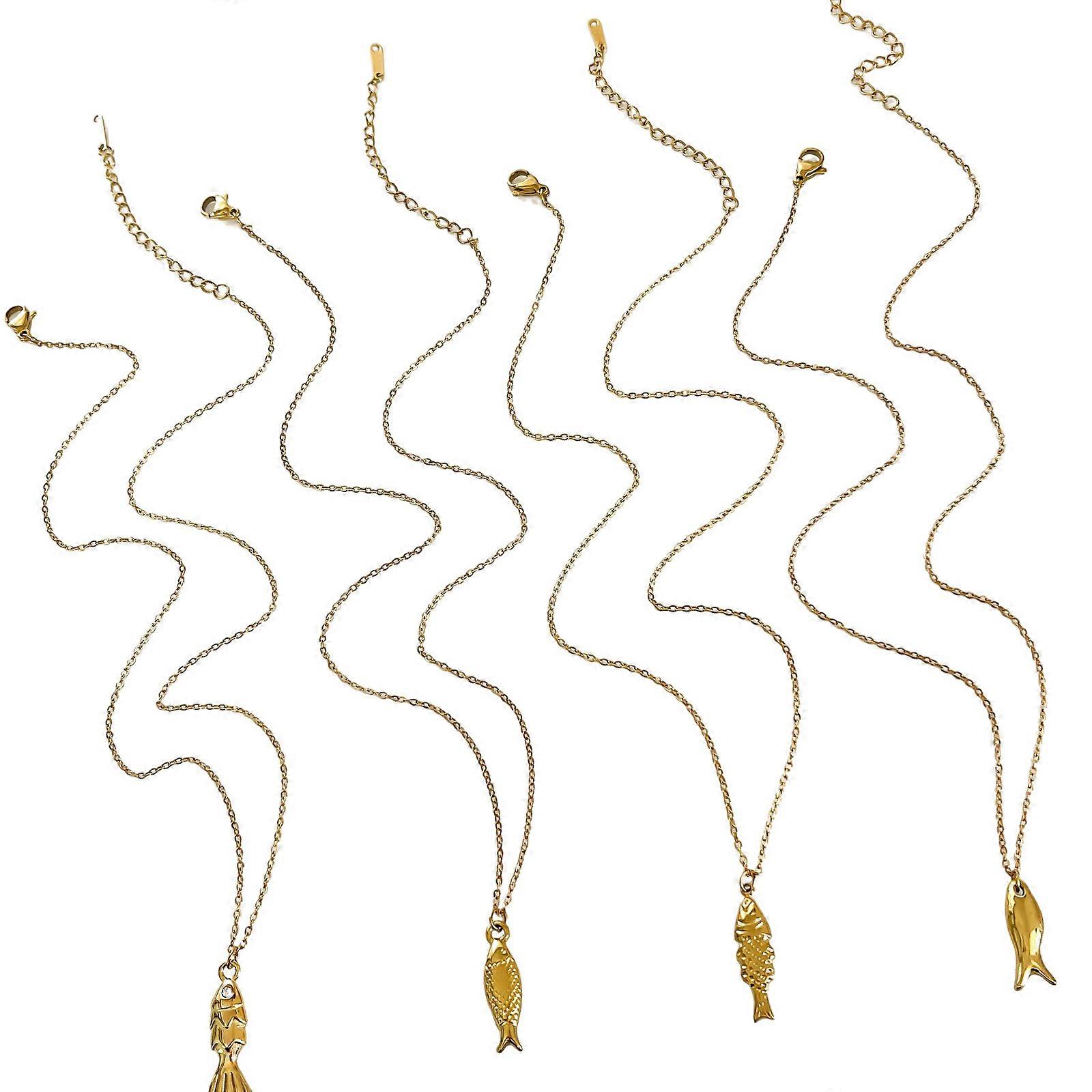 Élégant ensemble de bijoux pendentif poisson Colliers étanches et confortables idéaux pour les sorties à la plage et les occasions spéciales Multicolore