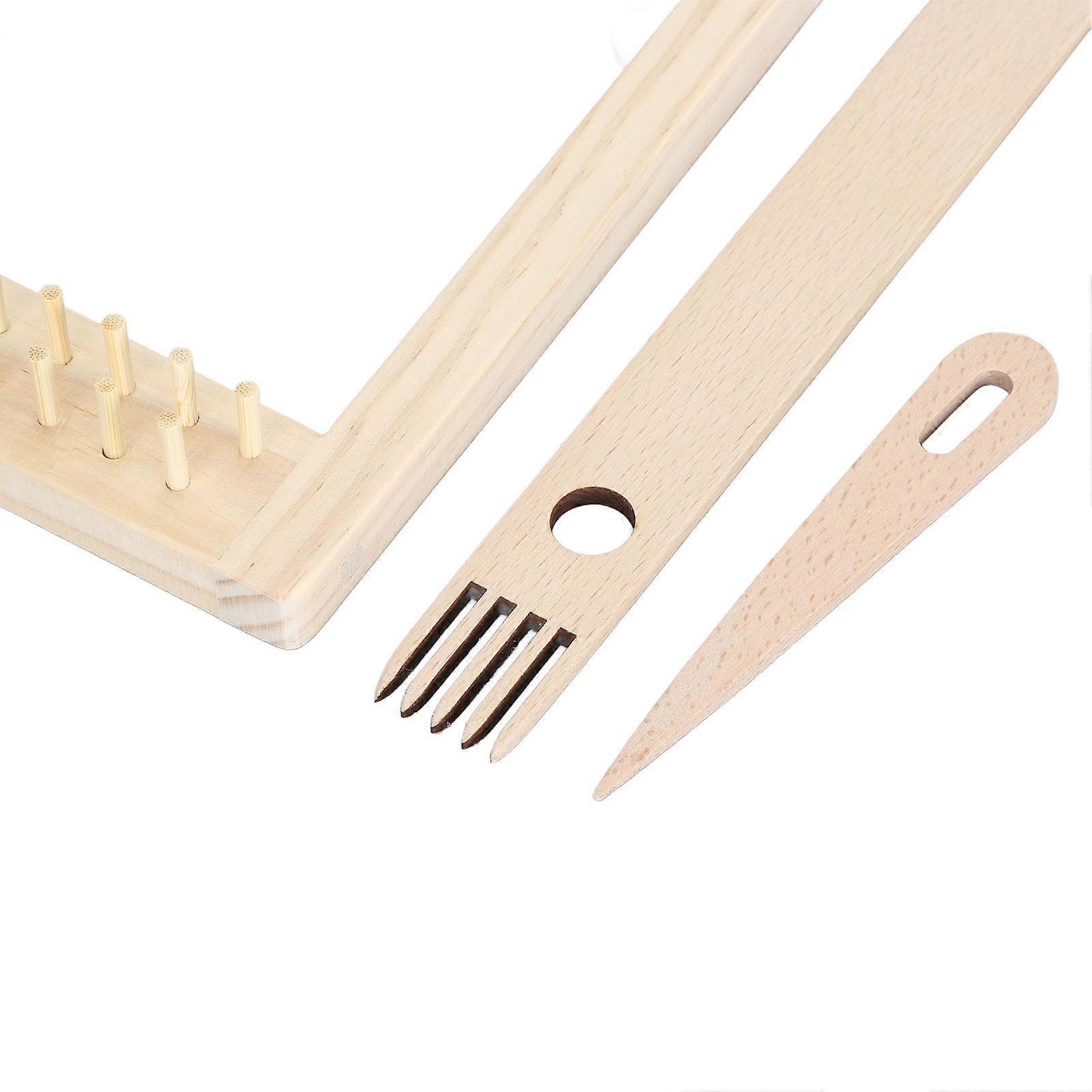 Weaving Loom Kit with Needles DIY Handcraft Rectangle Wooden Multi Craft Weaving Loom for Beginners Weaving Lovers
