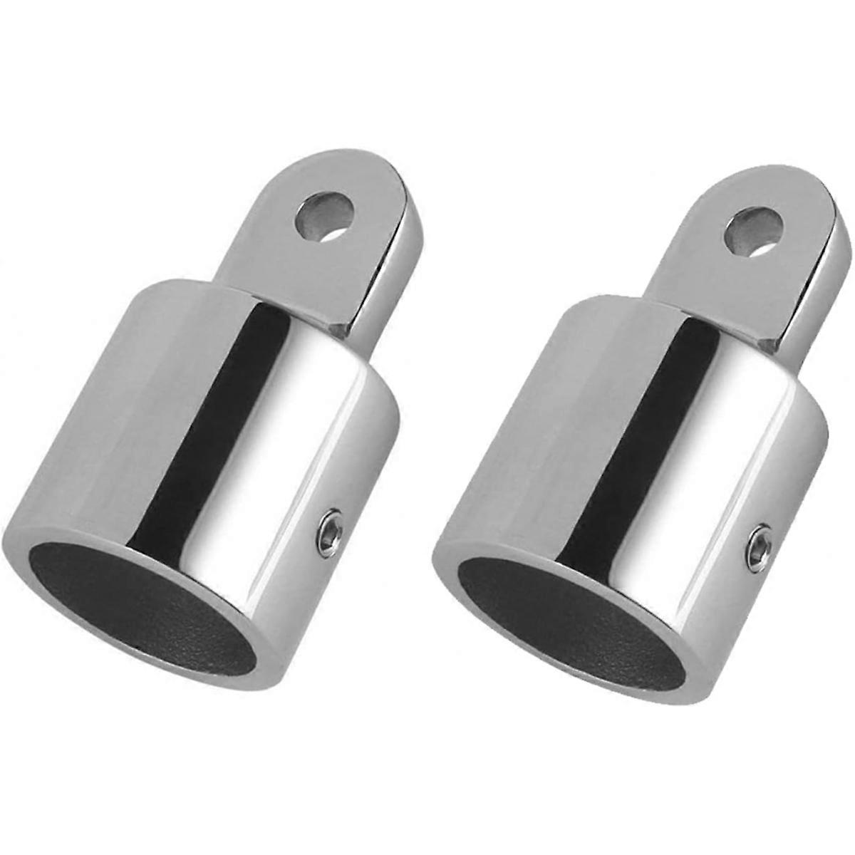 2 PCS Bimini Top Cap with External Eye End - Stainless Steel Marine Hardware Boat Fittings, Precision - Engineered for 7/8 Inches(22mm) OD Round Tubin
