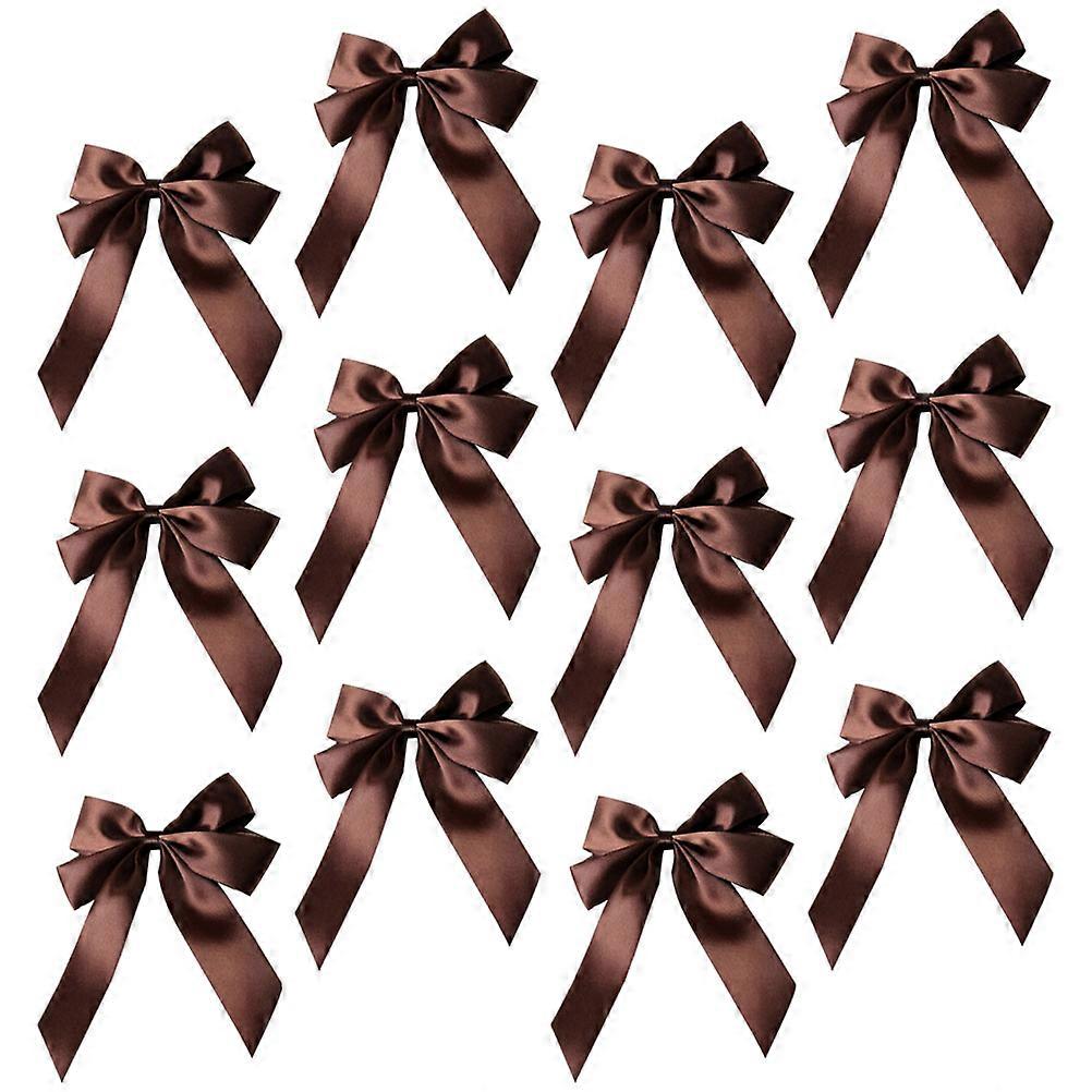 Present Bow Polyester Bows for Gift Packaging and DIY Projects Coffee .5x11cm 20Pcs