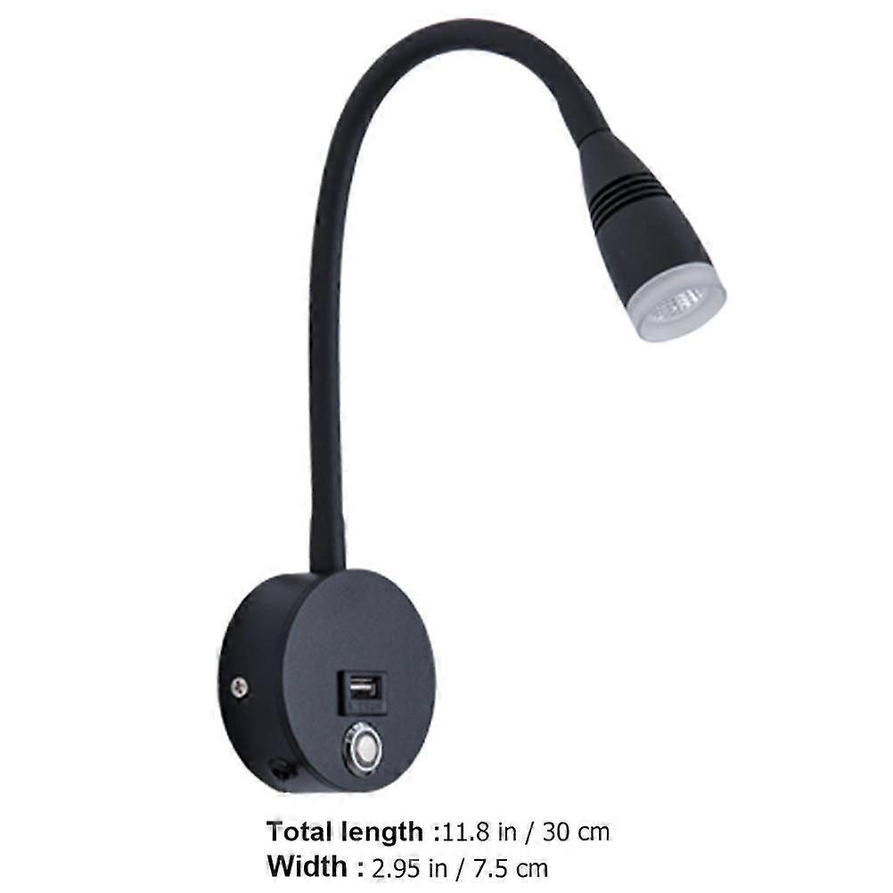 Wall Mounted Reading Light Dimmable Touch Control Usb Bed Reading Lamp Eu Plug