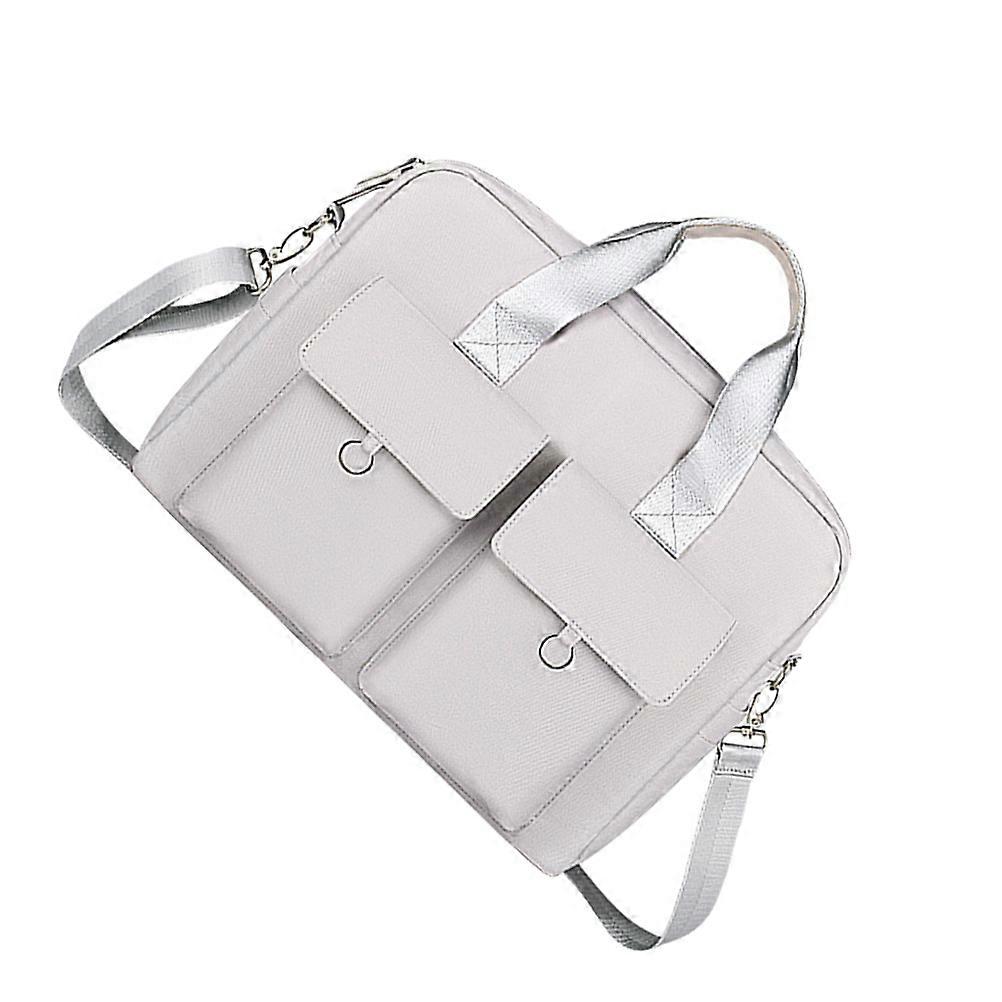 Silver Laptop Carrying Bag Lightweight Business Handbag for Office & Leisure, Portable Computer Storage Pouch