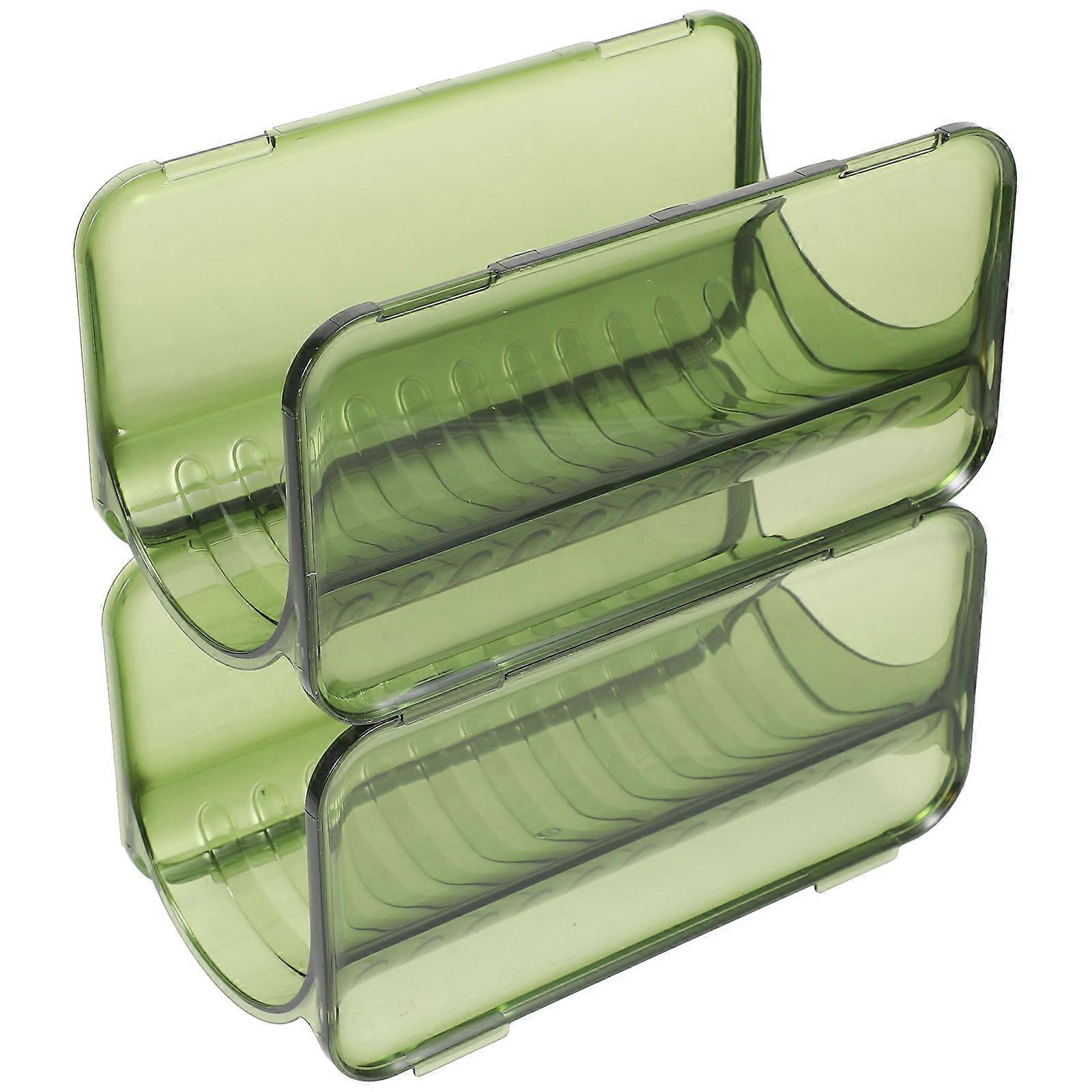 Stackable Shelves Water Bottle Organizer Plastic Storage Rack for Tabletop Insulated Bottles Holder 20X10X10cm Green 2Pcs