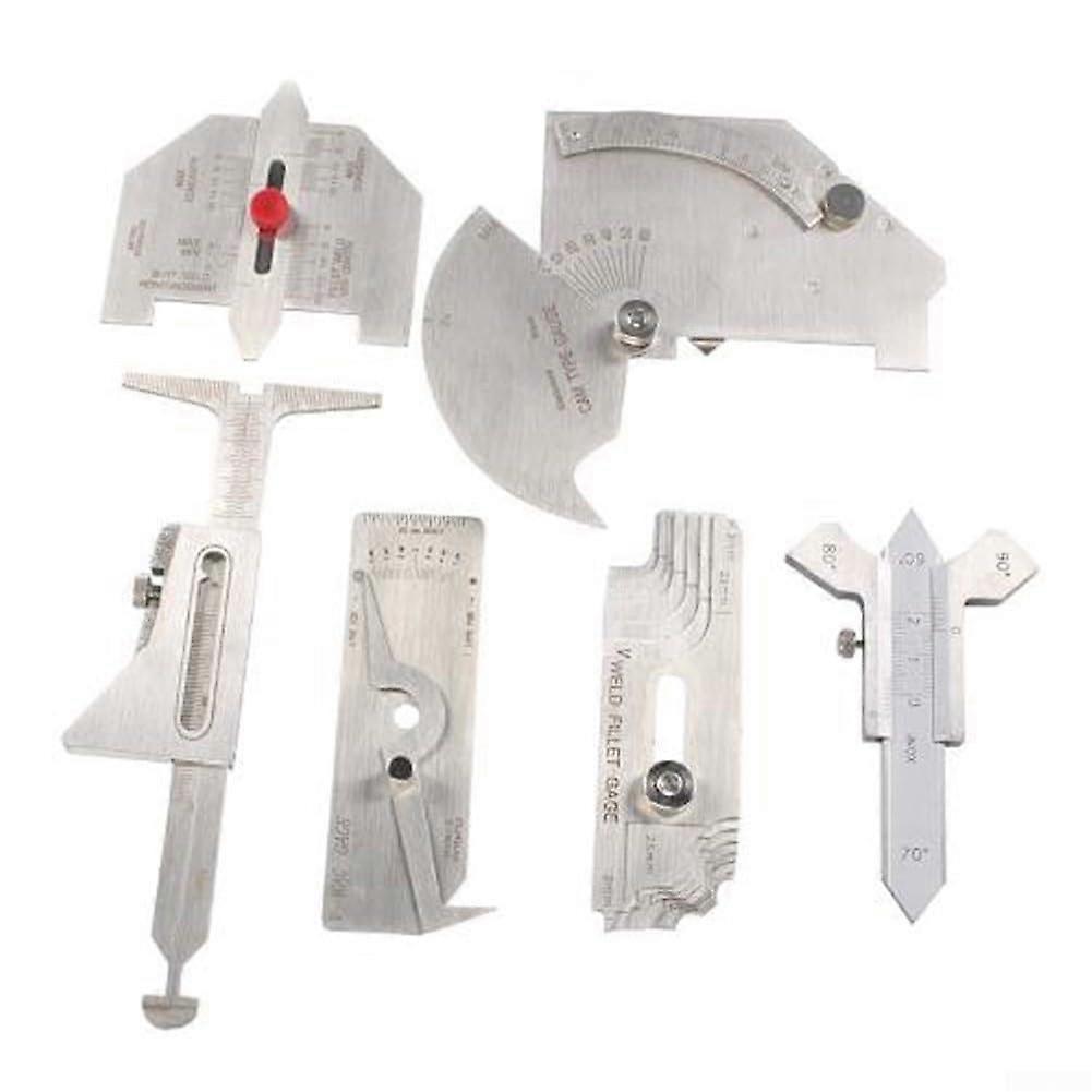 6-Piece Weld Inspection Gauge Set, Versatile Welding Inspection Tool for Angle, Height, Width, Gap, and Undercut Depth Measurement