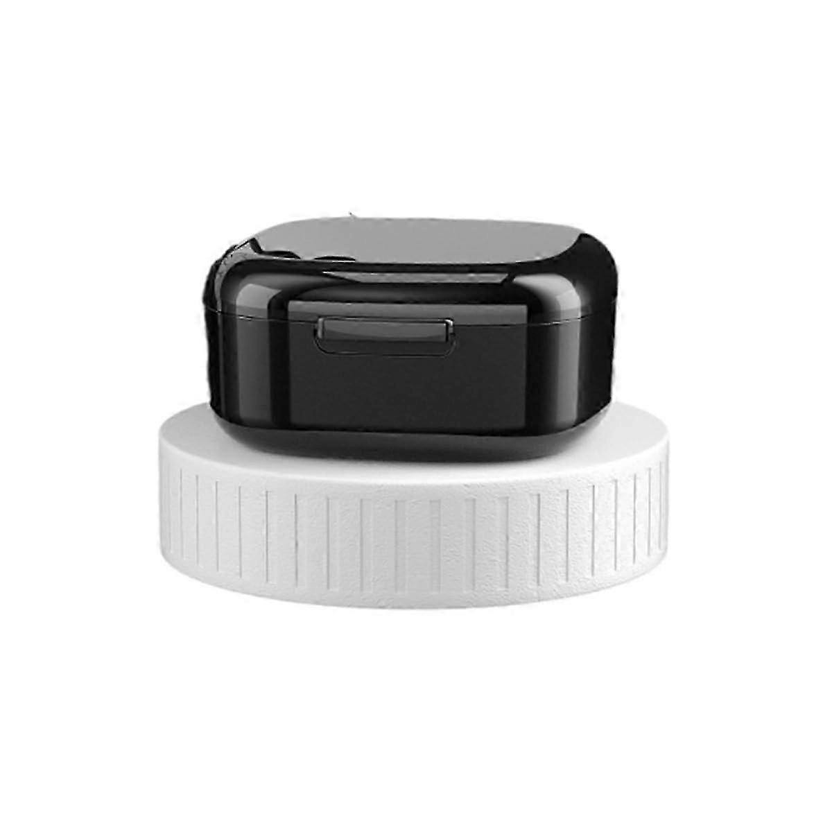 Portable denture case with sieve PP plastic container black