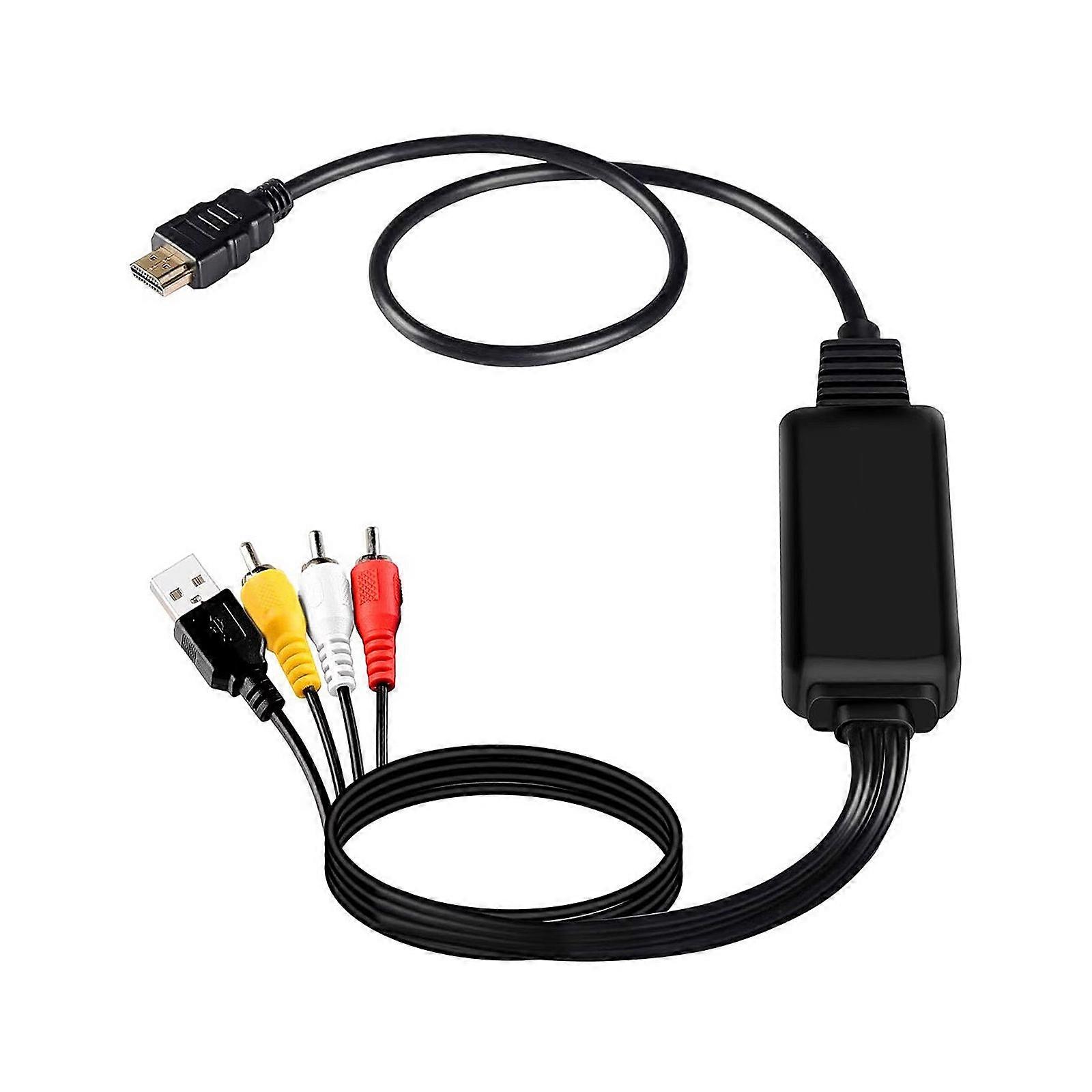 Hdmis To Rcas Adapters 3Port Converter Support 1080P Plugs And Play Function Durability PVC Shell Universal Compatibility Multicolor