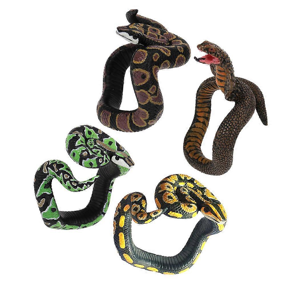 4pcs Realistic Fake Snake Bracelets for Pranks, Eye Catching Halloween Party & Carnival Decorations, Fun Friends