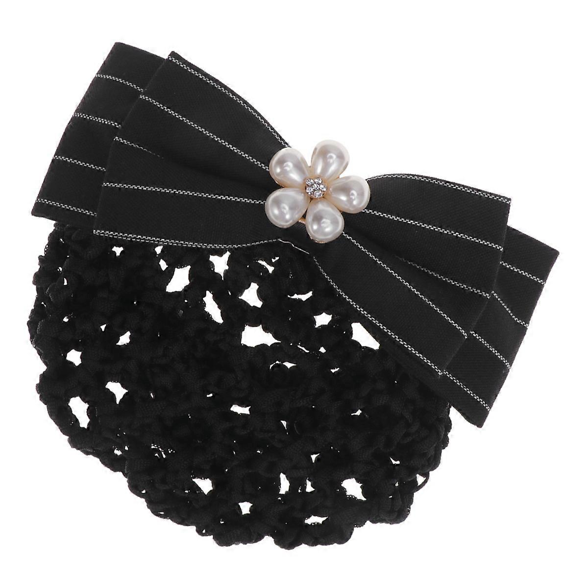 Hair Net for Women Reusable Bowknot Party 12x7x1.8cm Fabric Material 1Pack