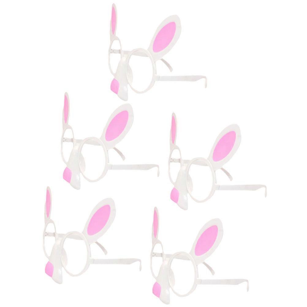Rabbit Glasses White Easter Rabbit Glasses Eyewear for Party Use 5Pcs