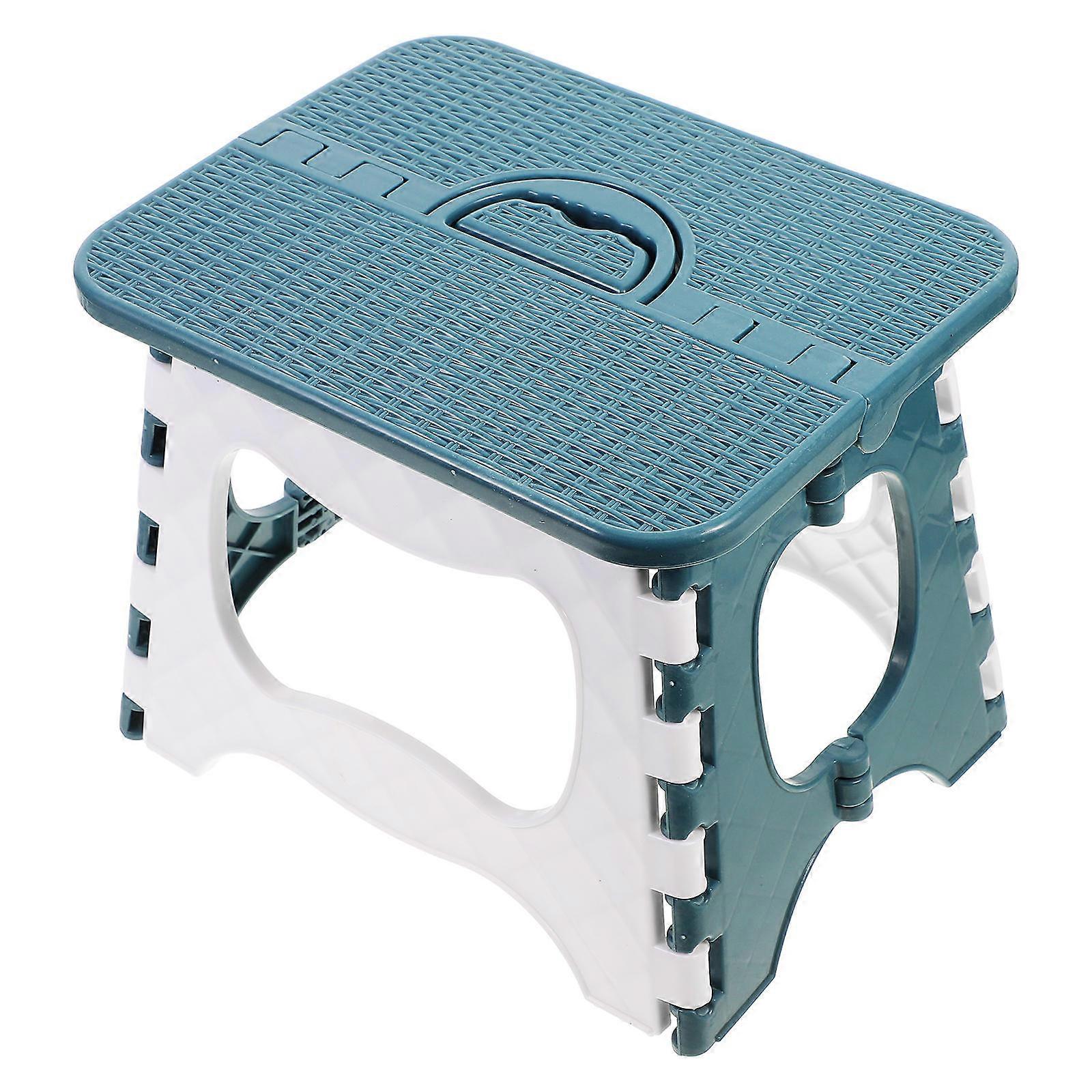 Portable Foldable Plastic Stool with Ergonomic Handle, Lightweight Step Stool for Outdoor Fishing, Hiking, Garden, and Travel – Compact Fold Down