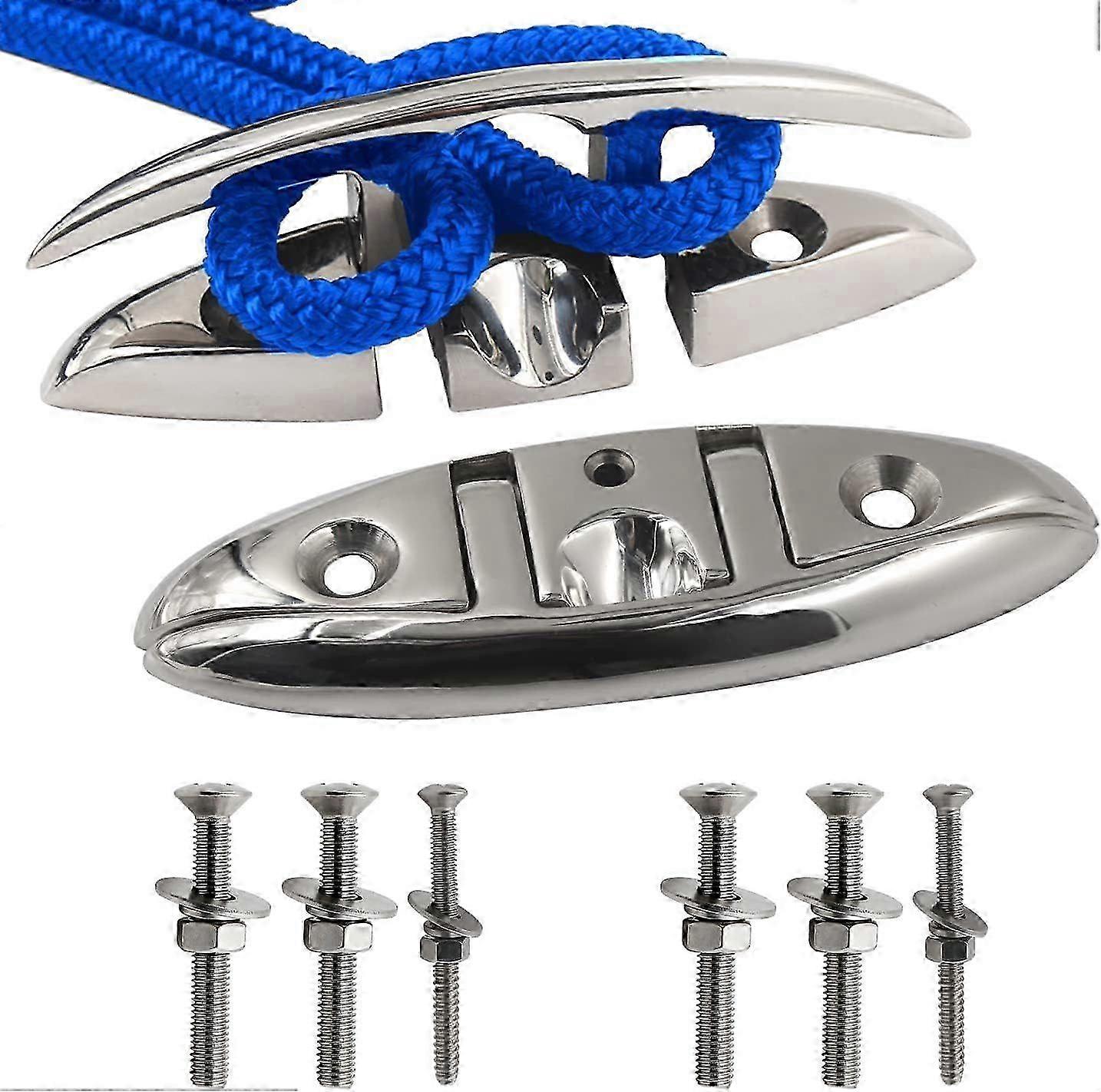 2025 Mais recente Modelo 2 Pacote 6 Polegadas Deck Barco Deck Folding Cleat Flip Up Flush Dock Mount Grampo Ma SZRH AW