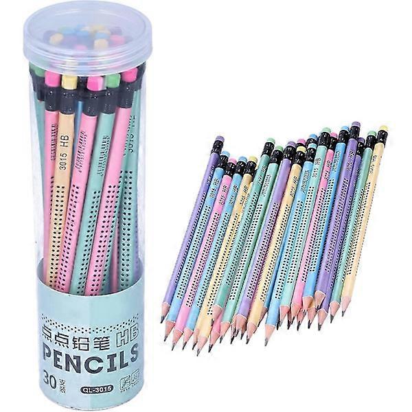 30 Hb Pencil Triangle Stick Student's Writing and Drawing Instrument (Random Color)