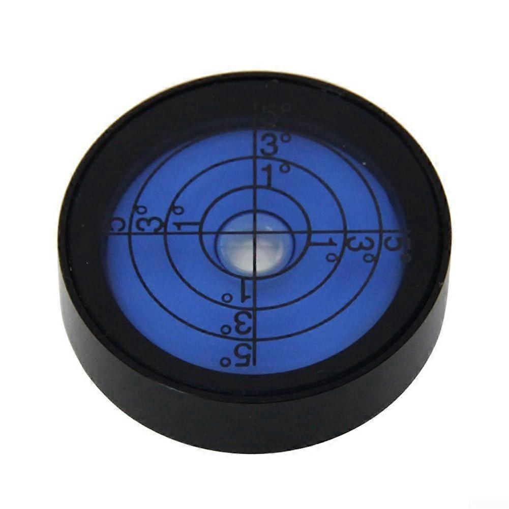 Mini Spirit Level with M8 Thread, 32x12mm Round Design for Tripods, Telescopes, and Workshop Use - Black and Blue