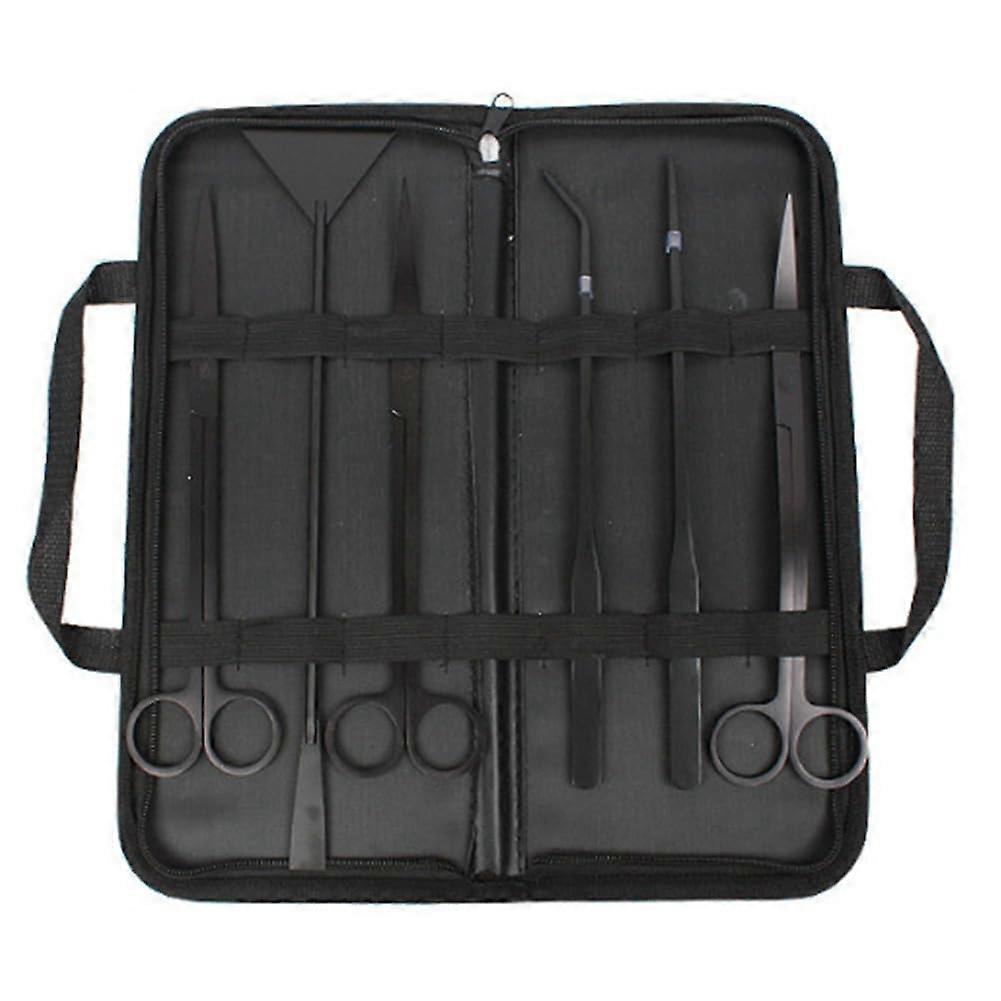 Aquarium Tool Set, Black Fish Tank Cleaning and Plant Trimming Kit, Stainless Steel Aquarium Maintenance Tools