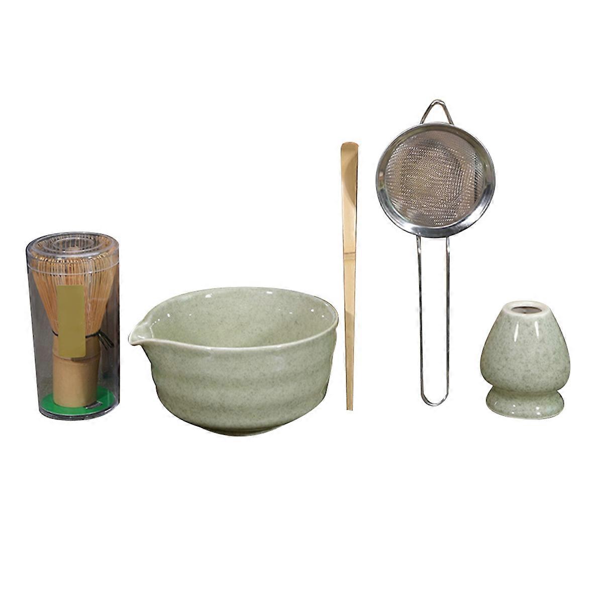 Matcha Whisk Set,with Matcha Bowl,Bamboo Whisk and Holder,Bamboo Scoop and Stainless Sifter,Kit for