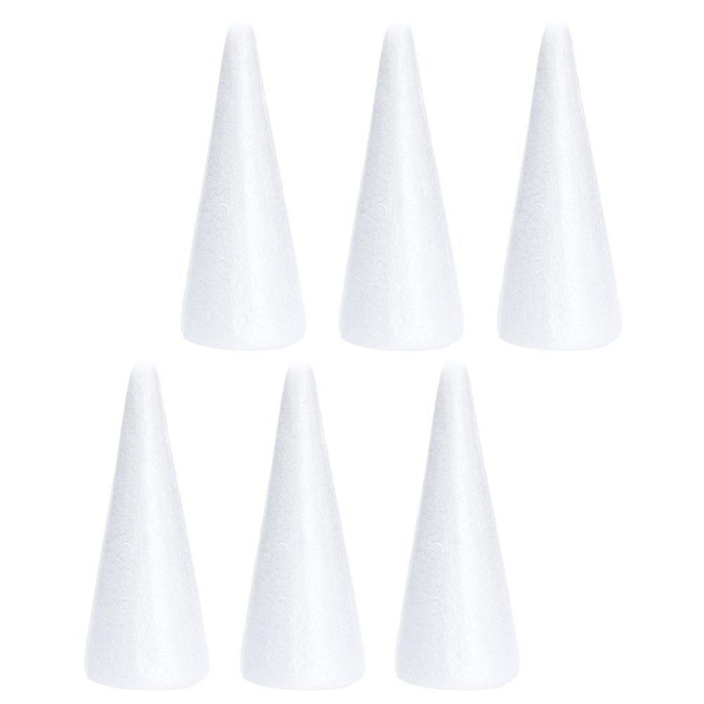 White Cones for DIY Party Decorations and Children Craft Projects 6 Pieces