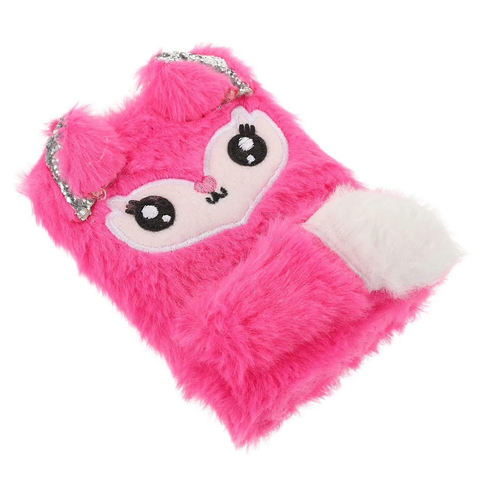 Mini Notebook Plush Fox Secret Diary For Kids, Plush Toy Journal, Pocket-Sized Daily Notebook, Small Diary