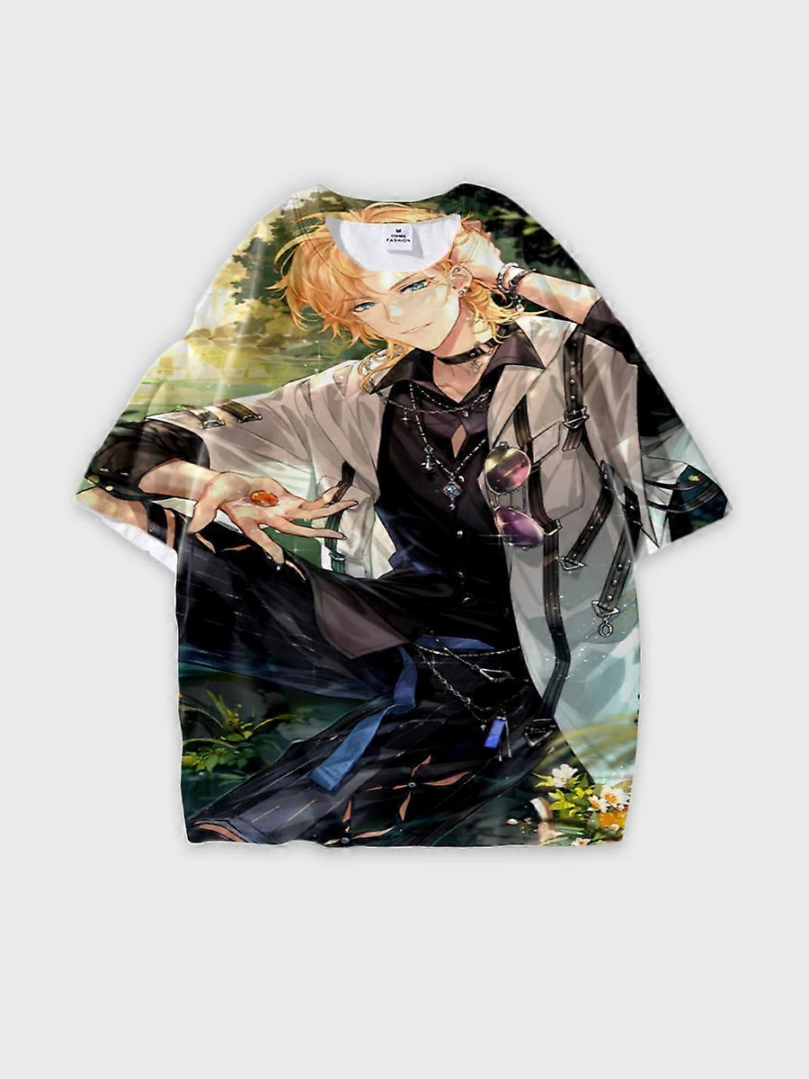 T-shirt round neck Role Pattern loose short sleeve E3323