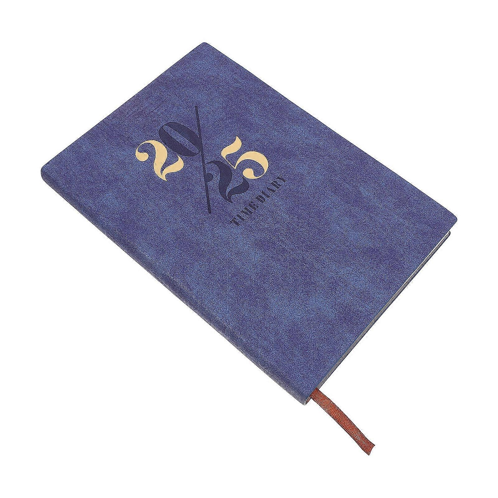 Dark Blue PU Planner with Paper for Writing Use Daily Pages and Calendar 5.5 x 8.3 inches